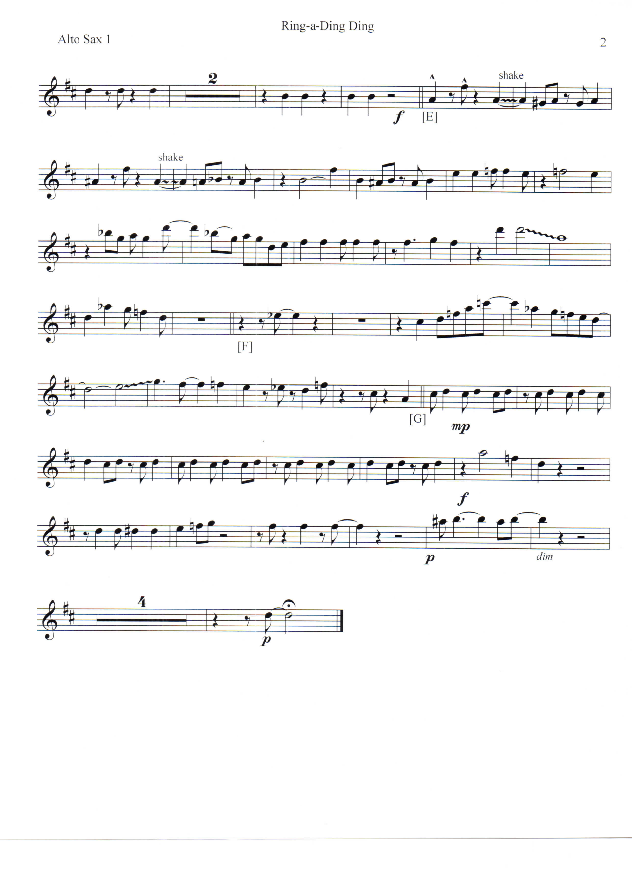 Ring-a-Ding Ding Alto Sax — page 2