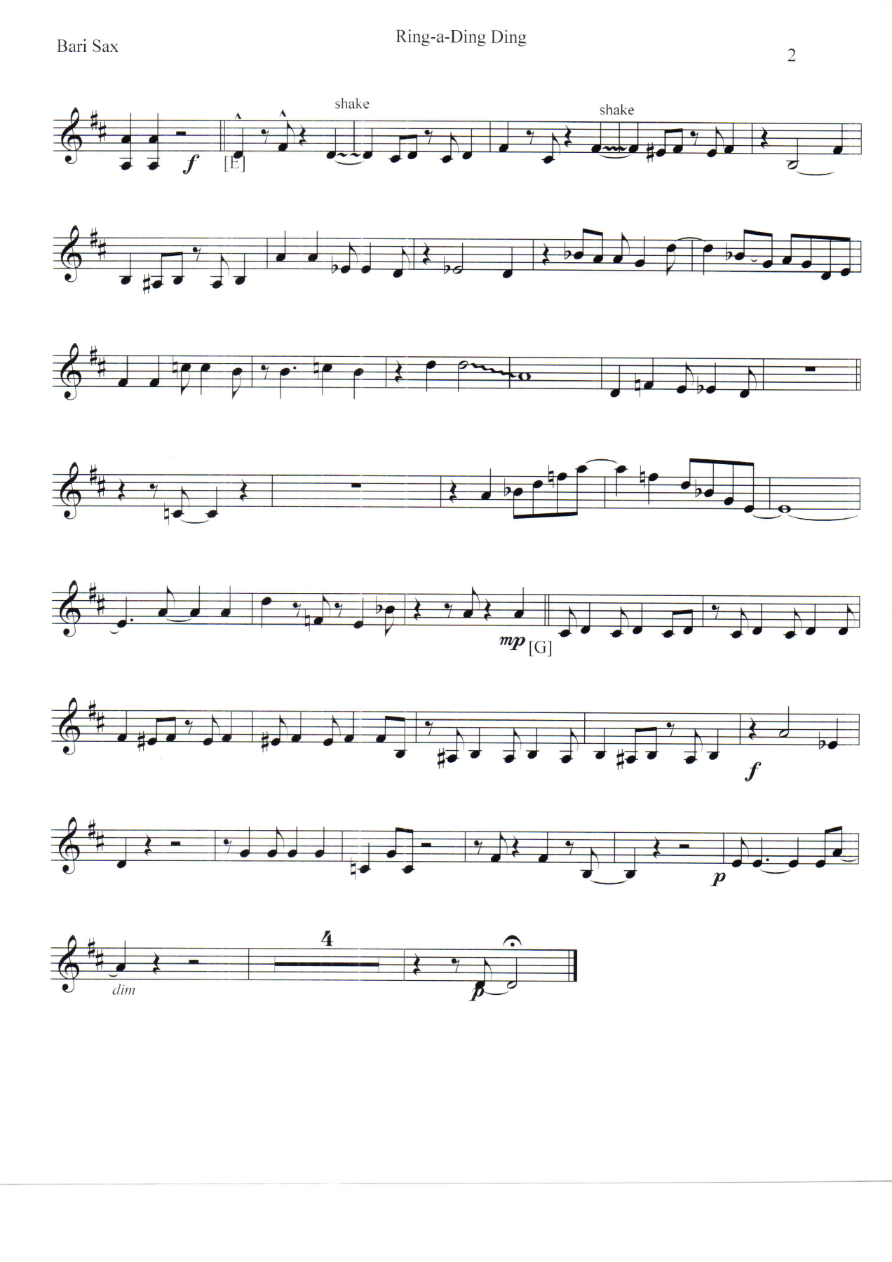 Ring-a-Ding Ding Baritone Sax — page 2