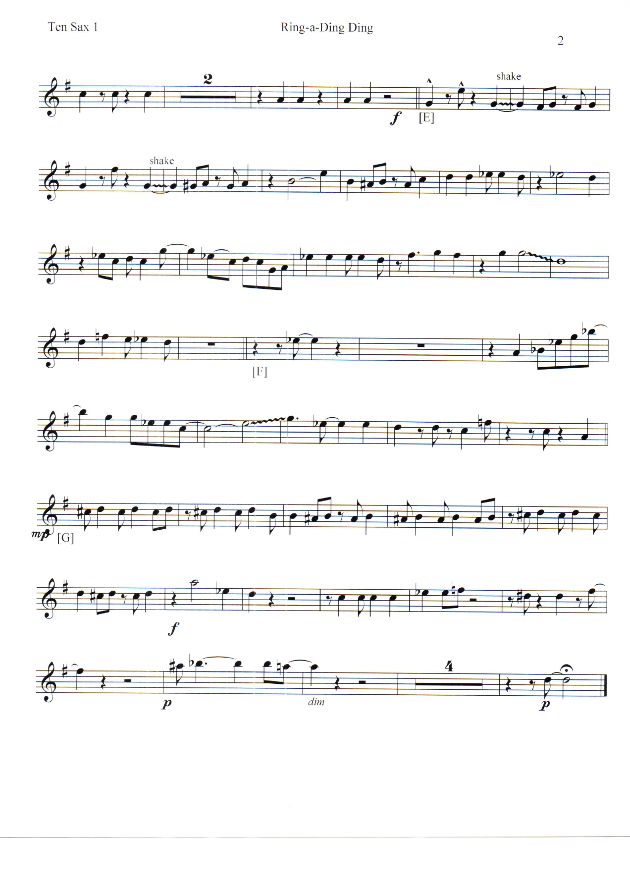Ring-a-Ding Ding Tenor Sax — page 2