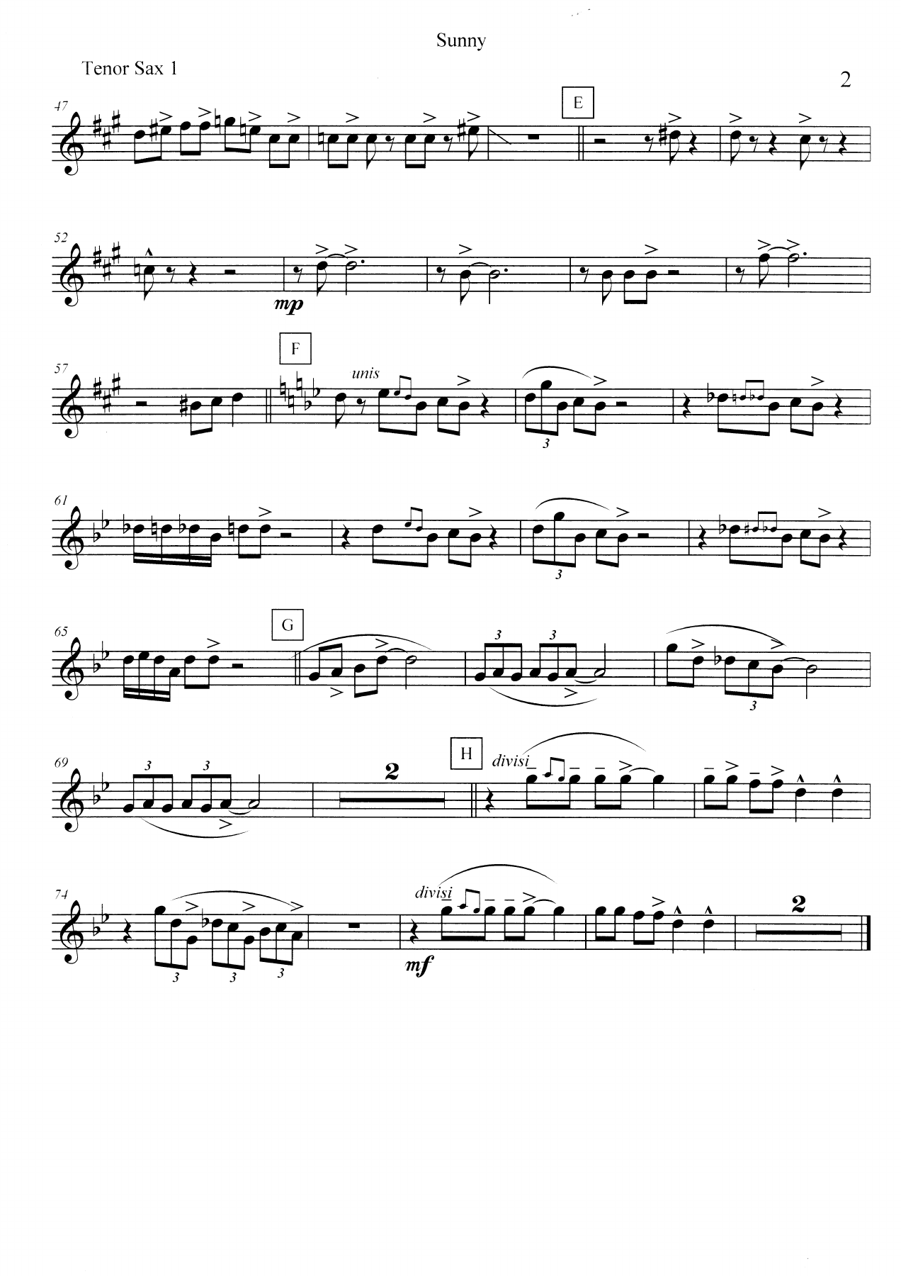 Sunny - Tenor Sax — page 2