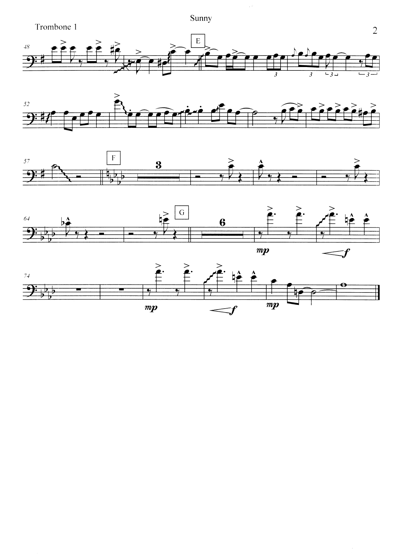 Sunny - Trombone — page 2