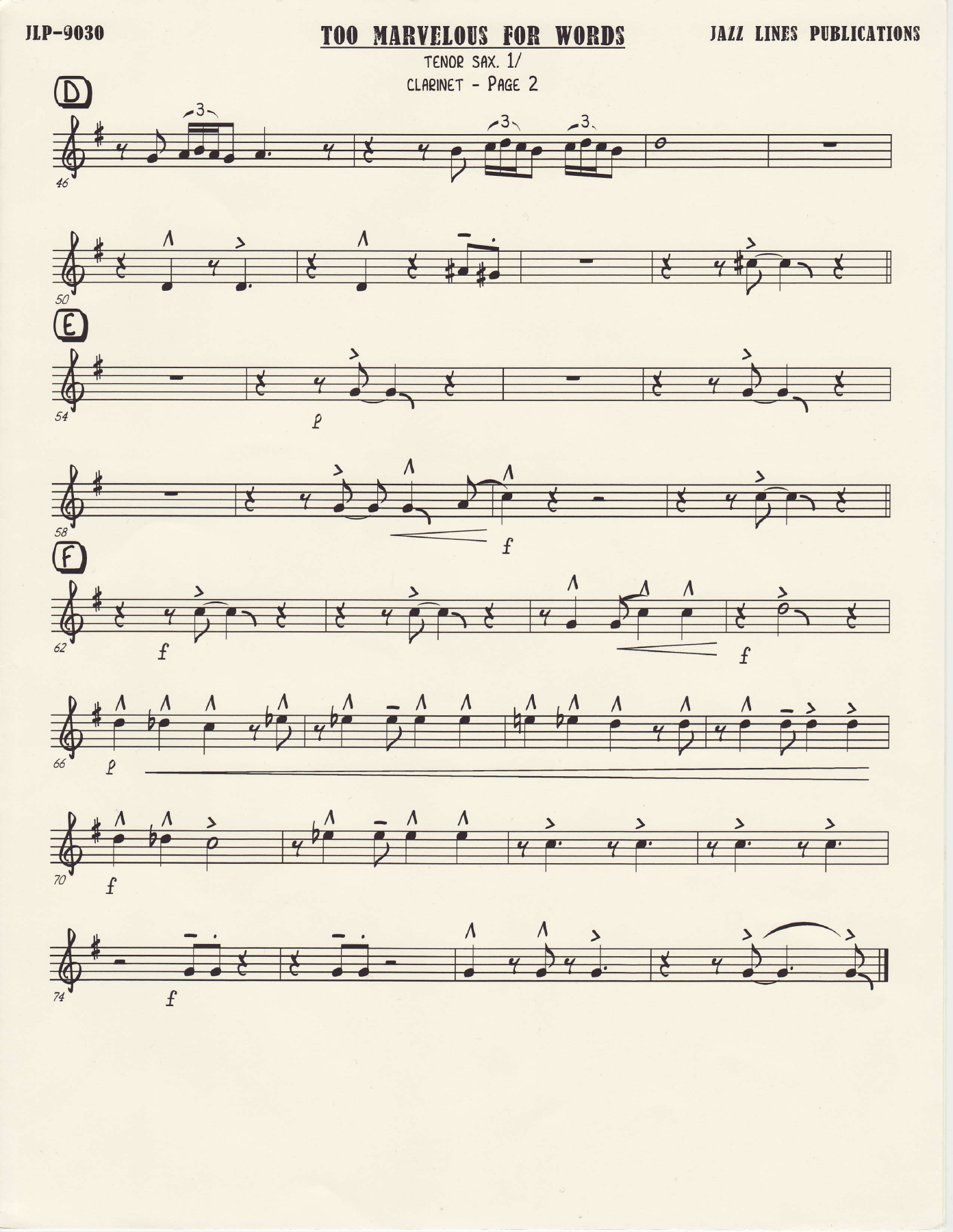 Too Marvelous for Words - Tenor — page 2