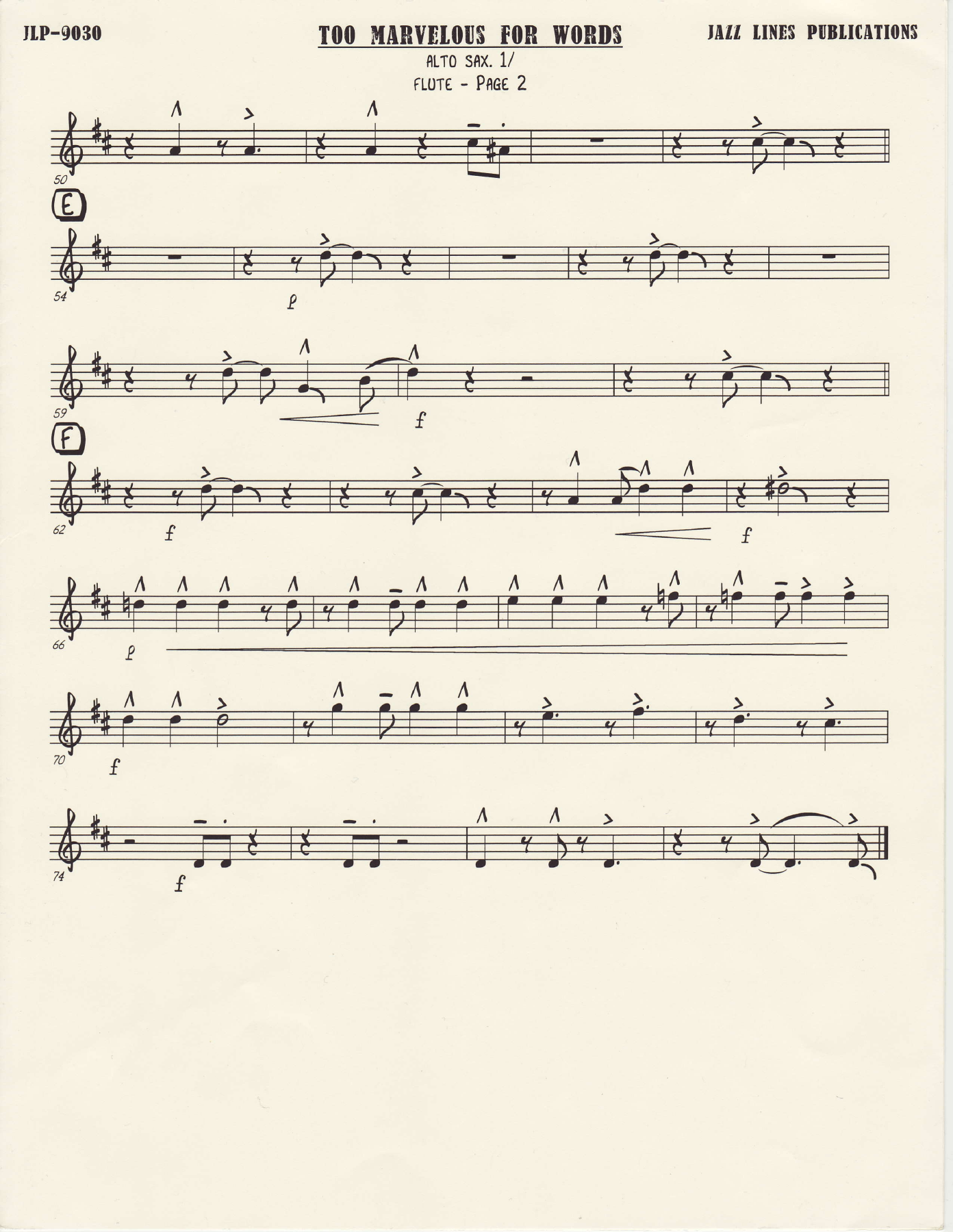 Too Marvelous for Words - Alto — page 2