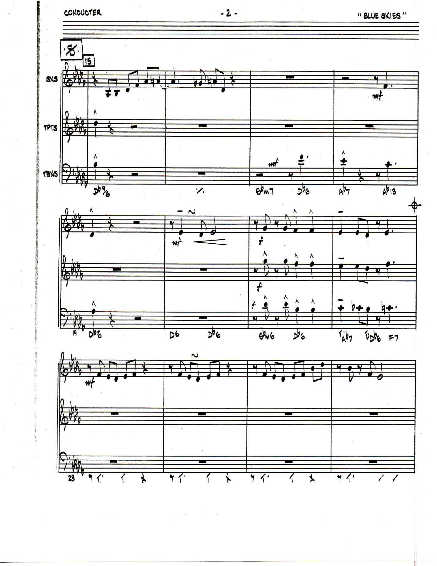 Blue Skies score — page 2