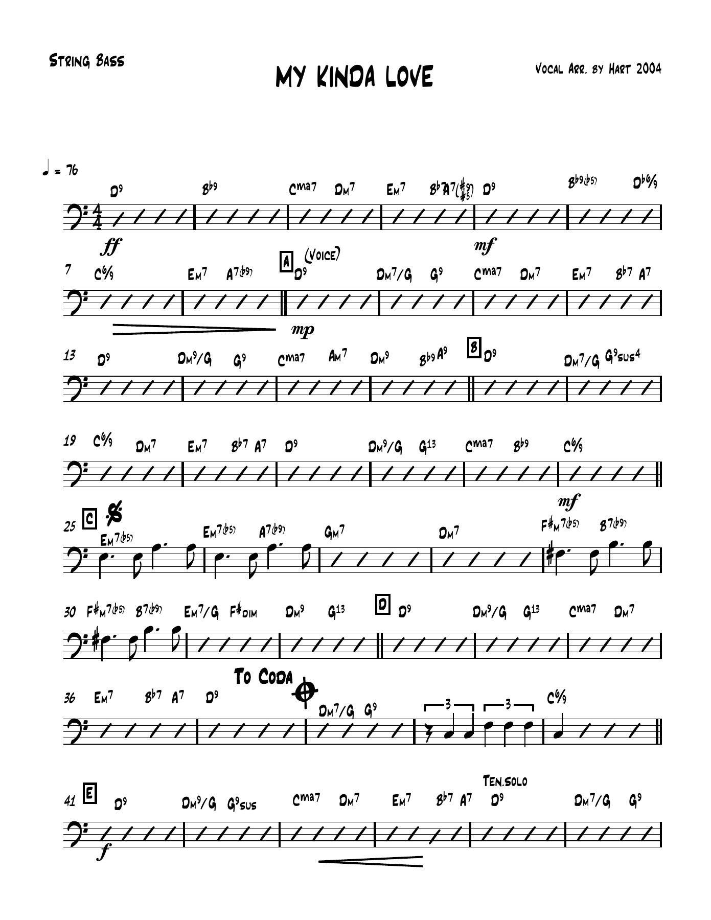 18 String Bass. — sheet music cover (first page)