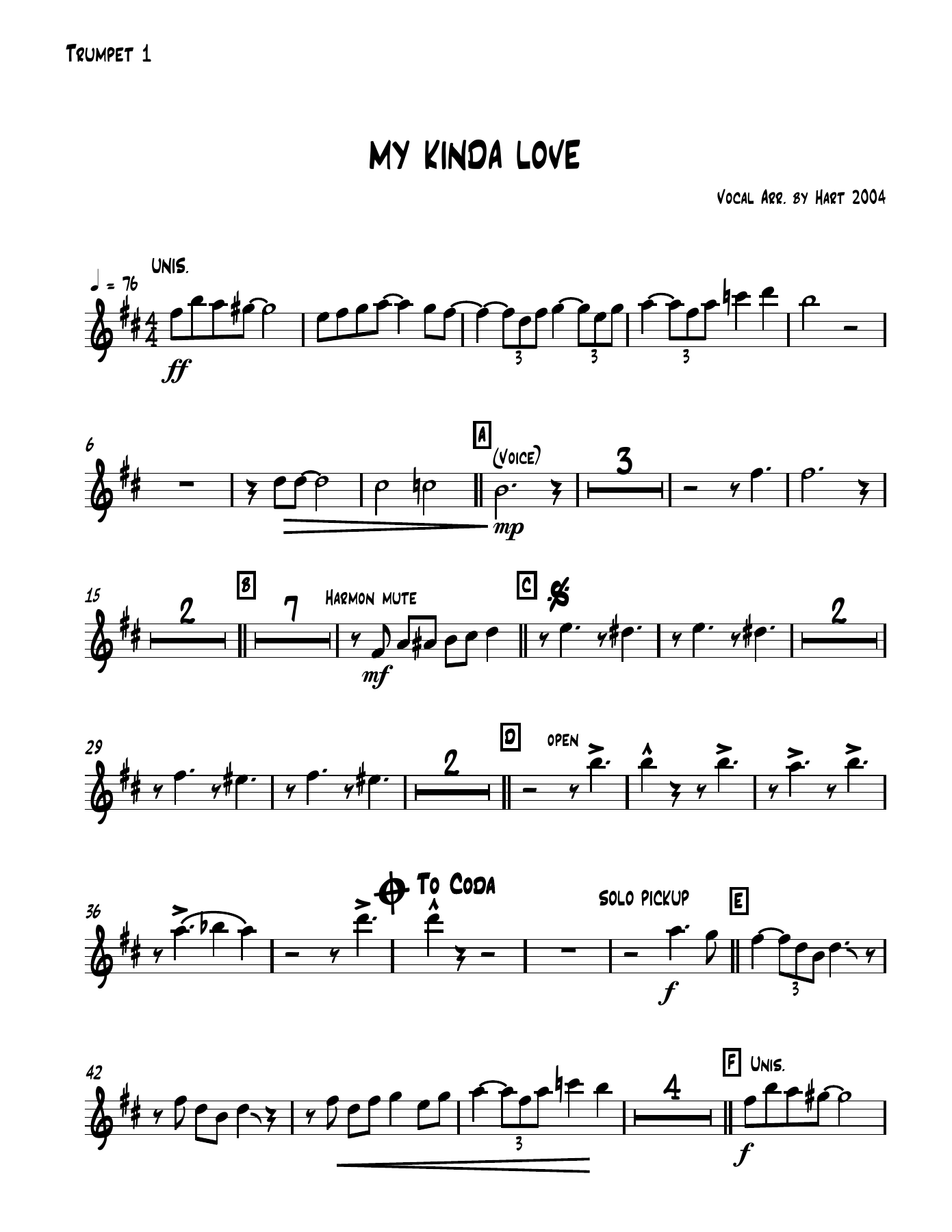 07 Trumpet 1. — sheet music cover (first page)