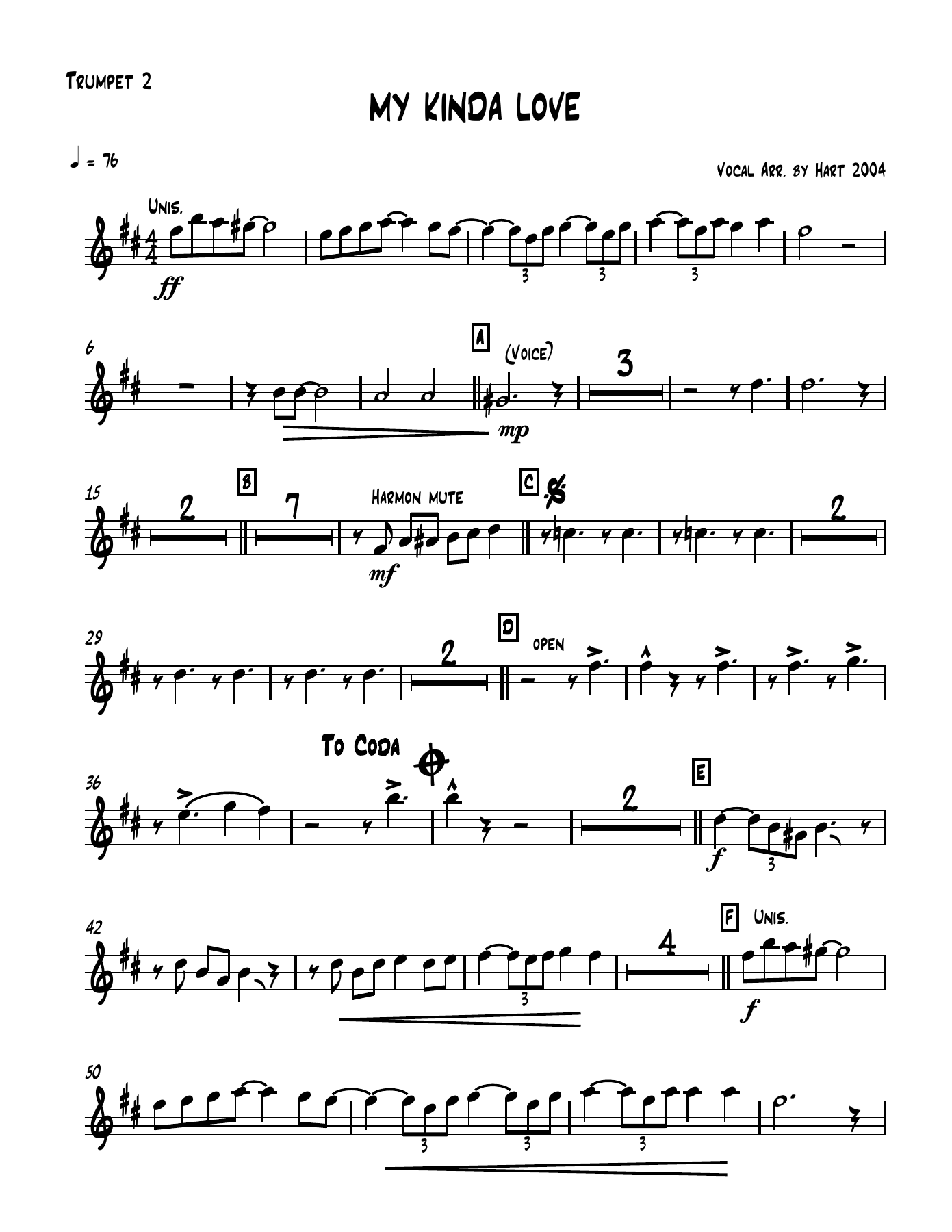 08 Trumpet 2. — sheet music cover (first page)