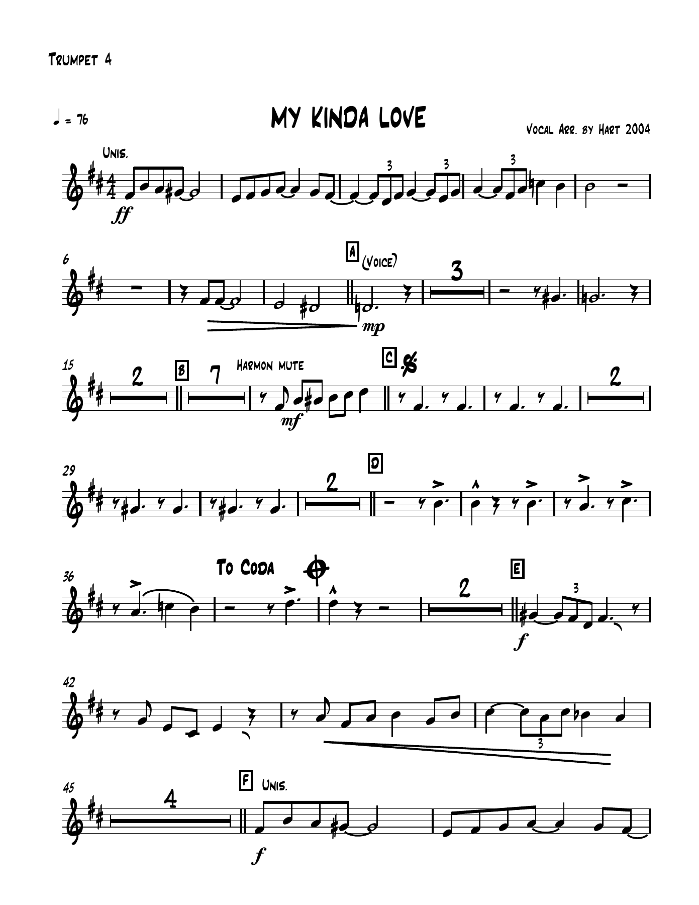 10 Trumpet 4. — big_band_vocal sheet music arranged by Mr. X | Swing