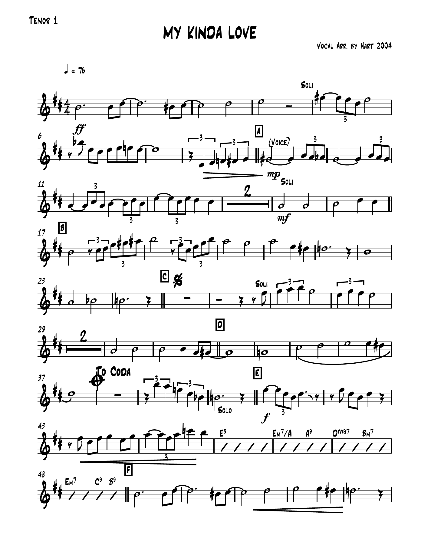 04 Tenor 1. — Биг-бэнд с вокалом sheet music by Mr. X | Swing