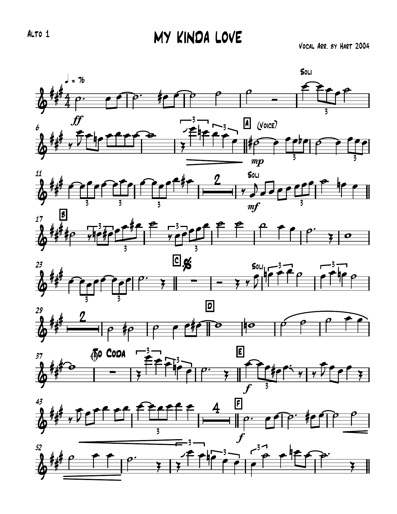 01 Alto 1. — sheet music cover (first page)