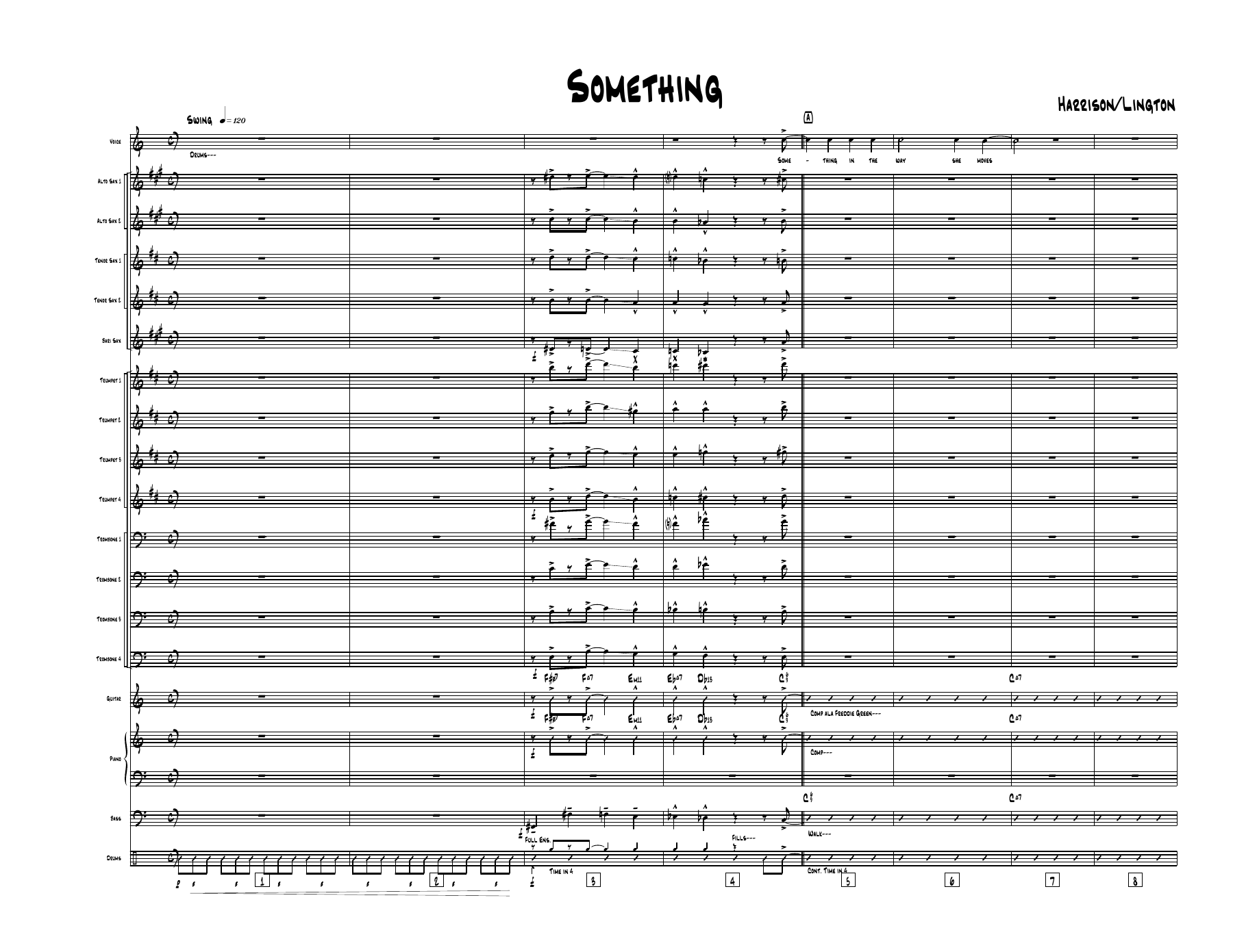 Something score — sheet music cover (first page)