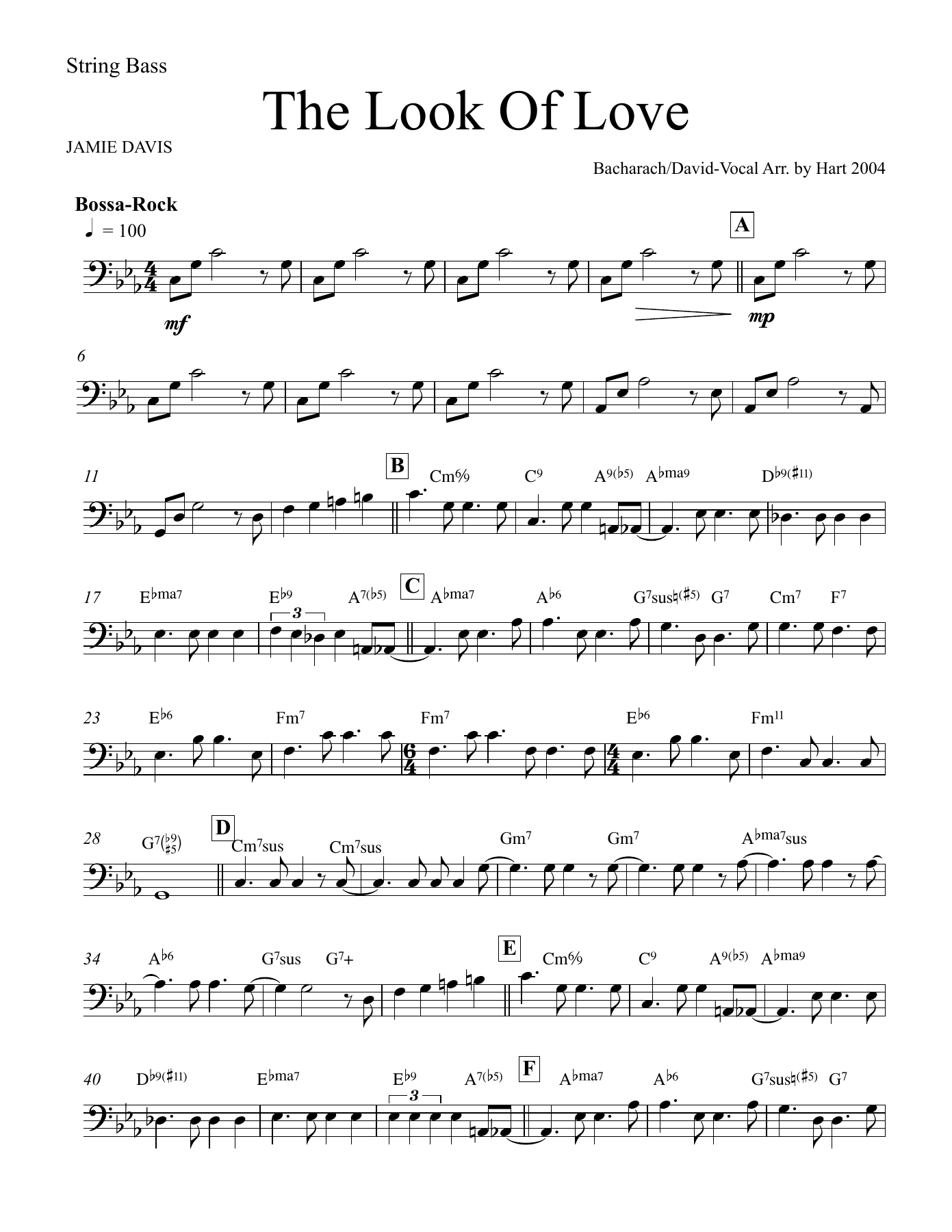 01 String Bass. — sheet music cover (first page)