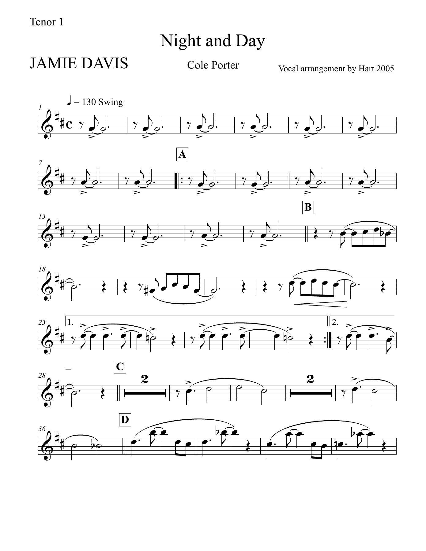 01 Tenor 1 32pt. — sheet music cover (first page)