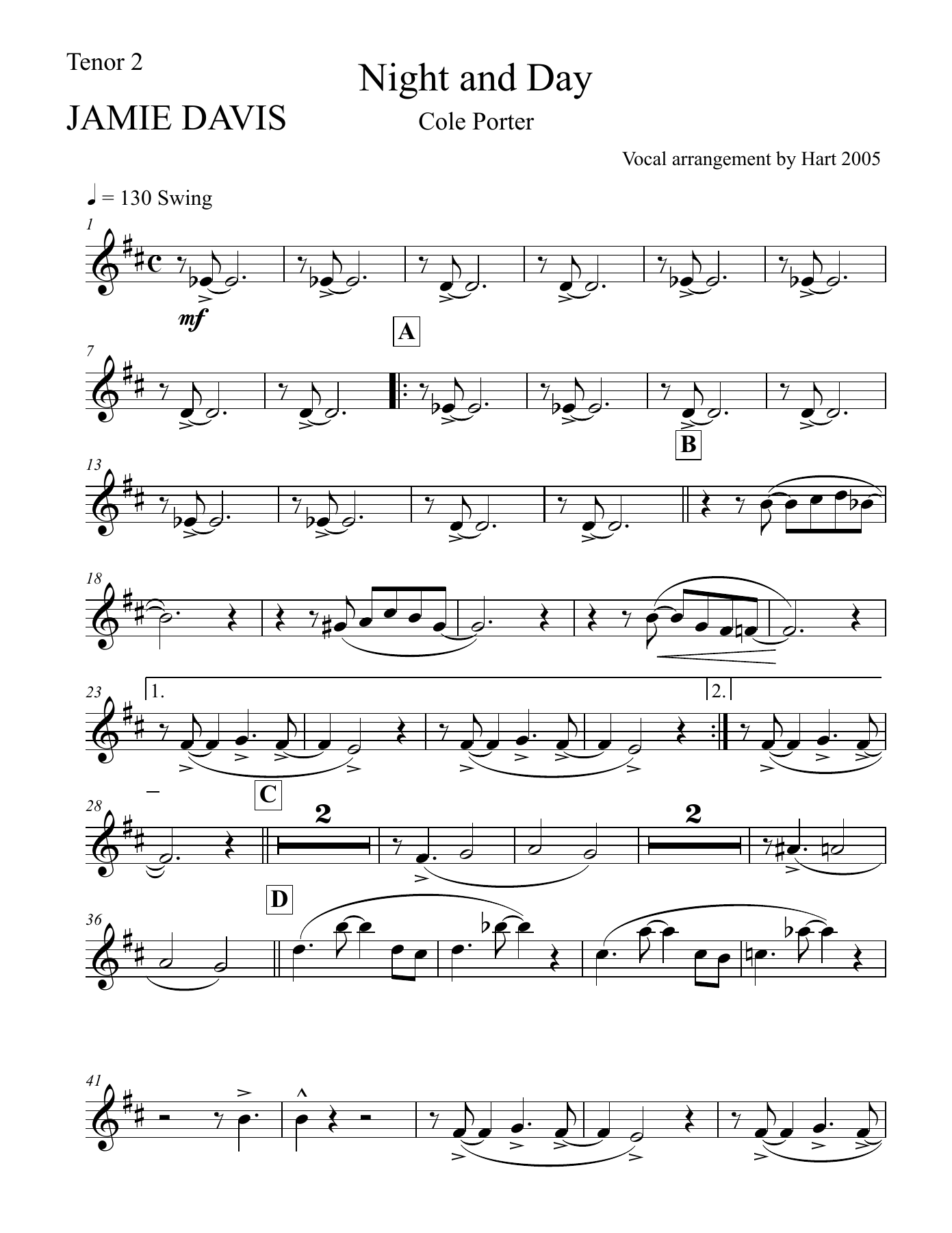 01 Tenor 2 32pt. — sheet music cover (first page)