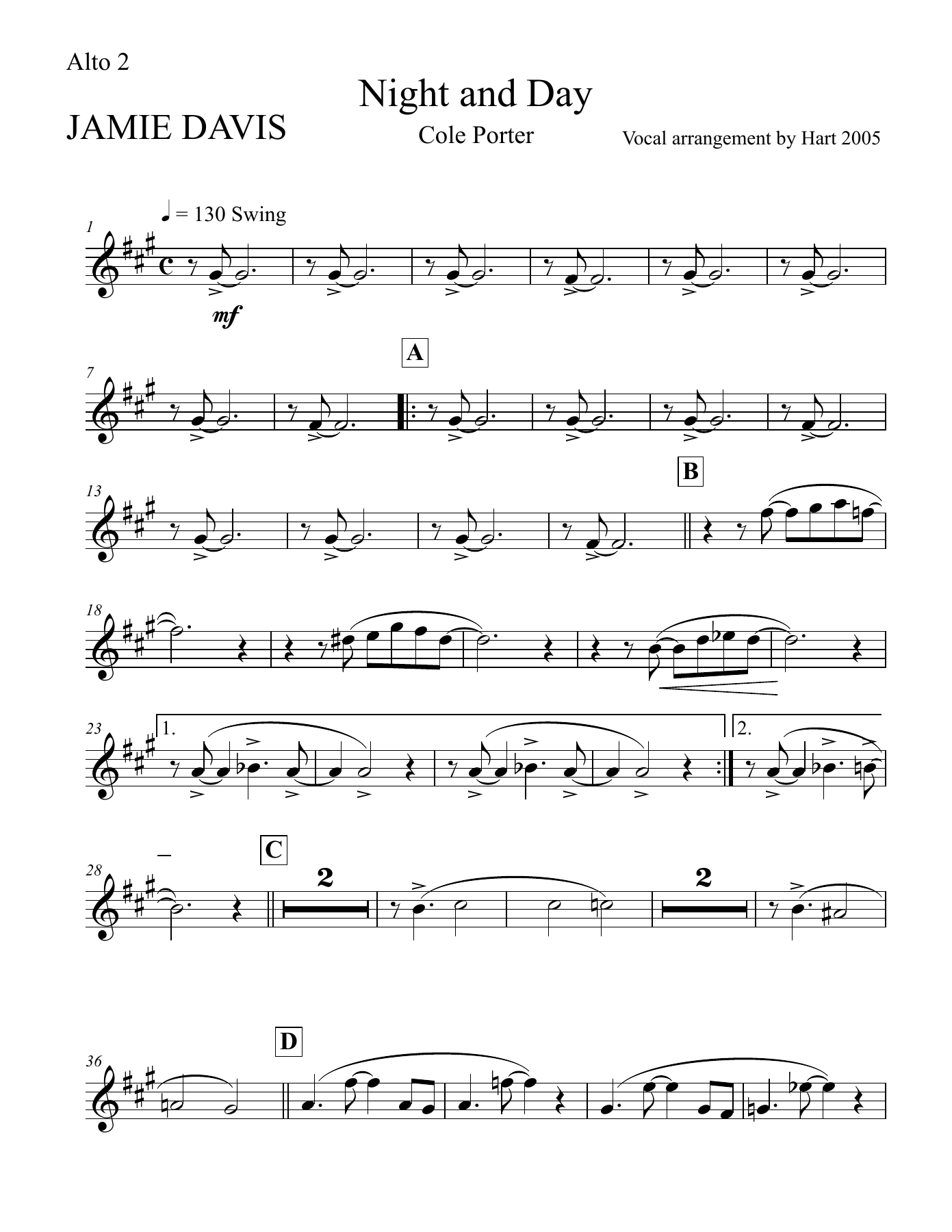 01 Alto 2 32pt. — big_band_vocal sheet music arranged by Mr. X | Jazz Standard