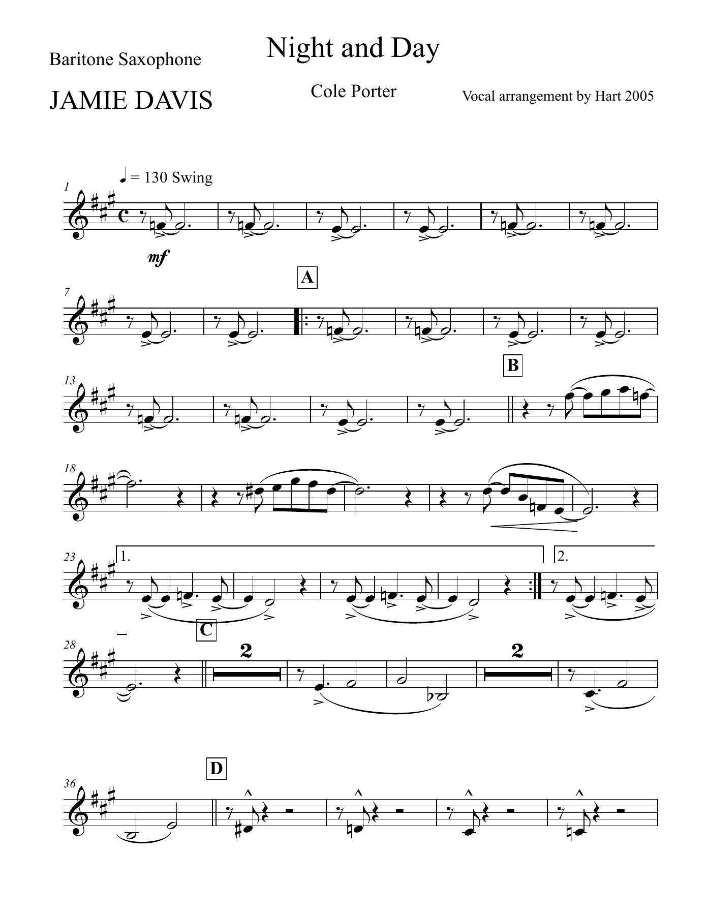 01 Baritone Saxophone 32pt. — sheet music cover (first page)