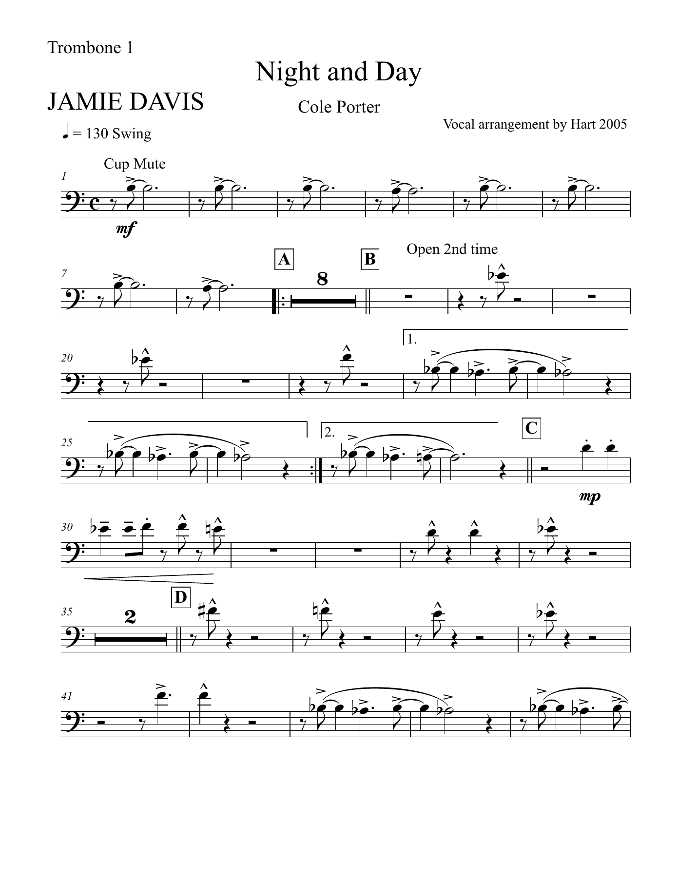 01 Trombone 1 32pt. — big_band_vocal sheet music arranged by Mr. X | Jazz Standard