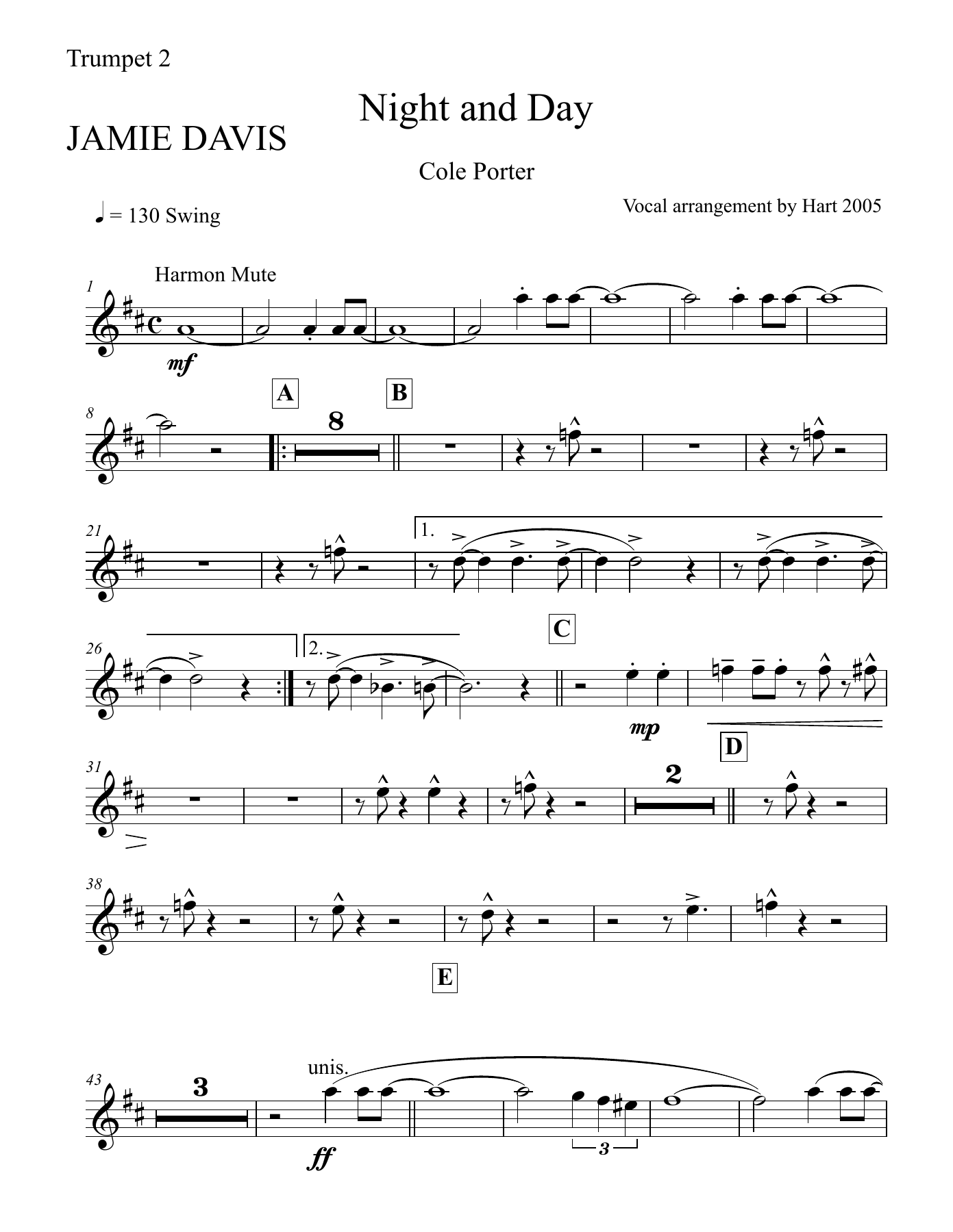 01 Trumpet 2 32pt. — sheet music cover (first page)