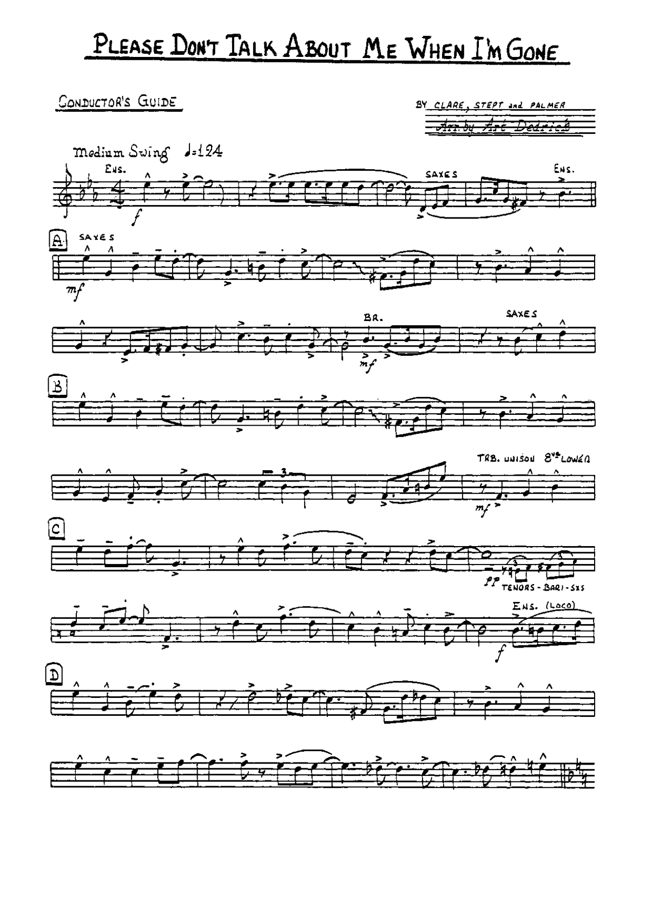 Please Don't Talk About Me — sheet music cover (first page)