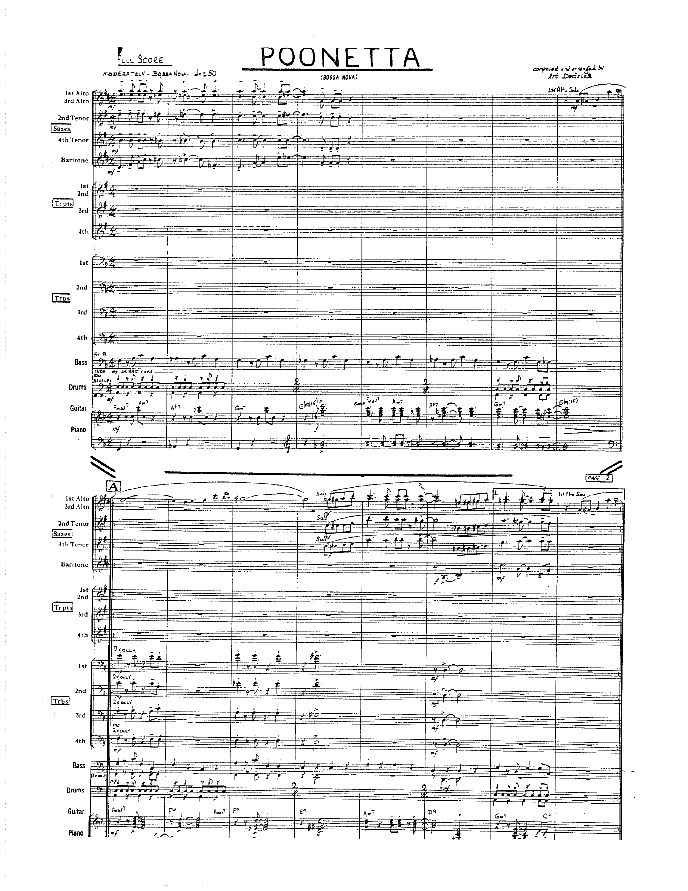 Poonetta — sheet music cover (first page)