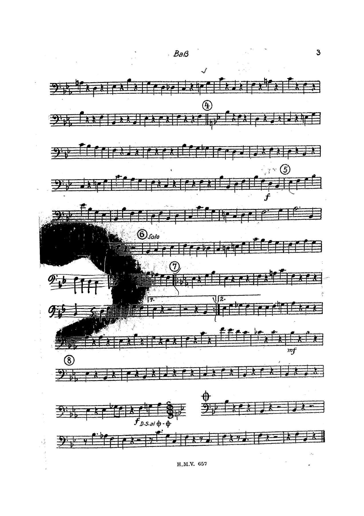 Bauern - Dixie Bass 2 List — sheet music cover (first page)