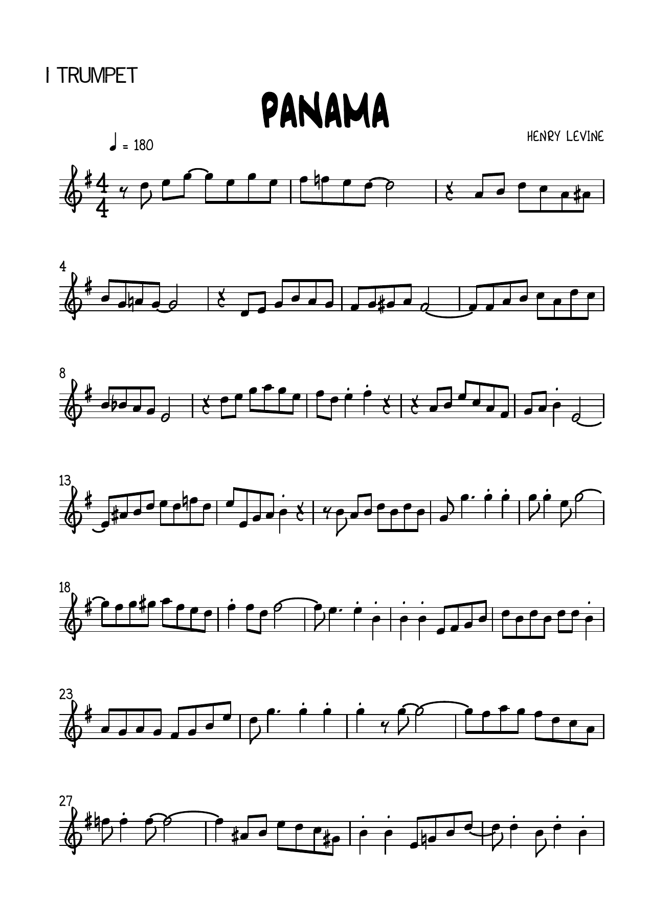 Panama — sheet music cover (first page)