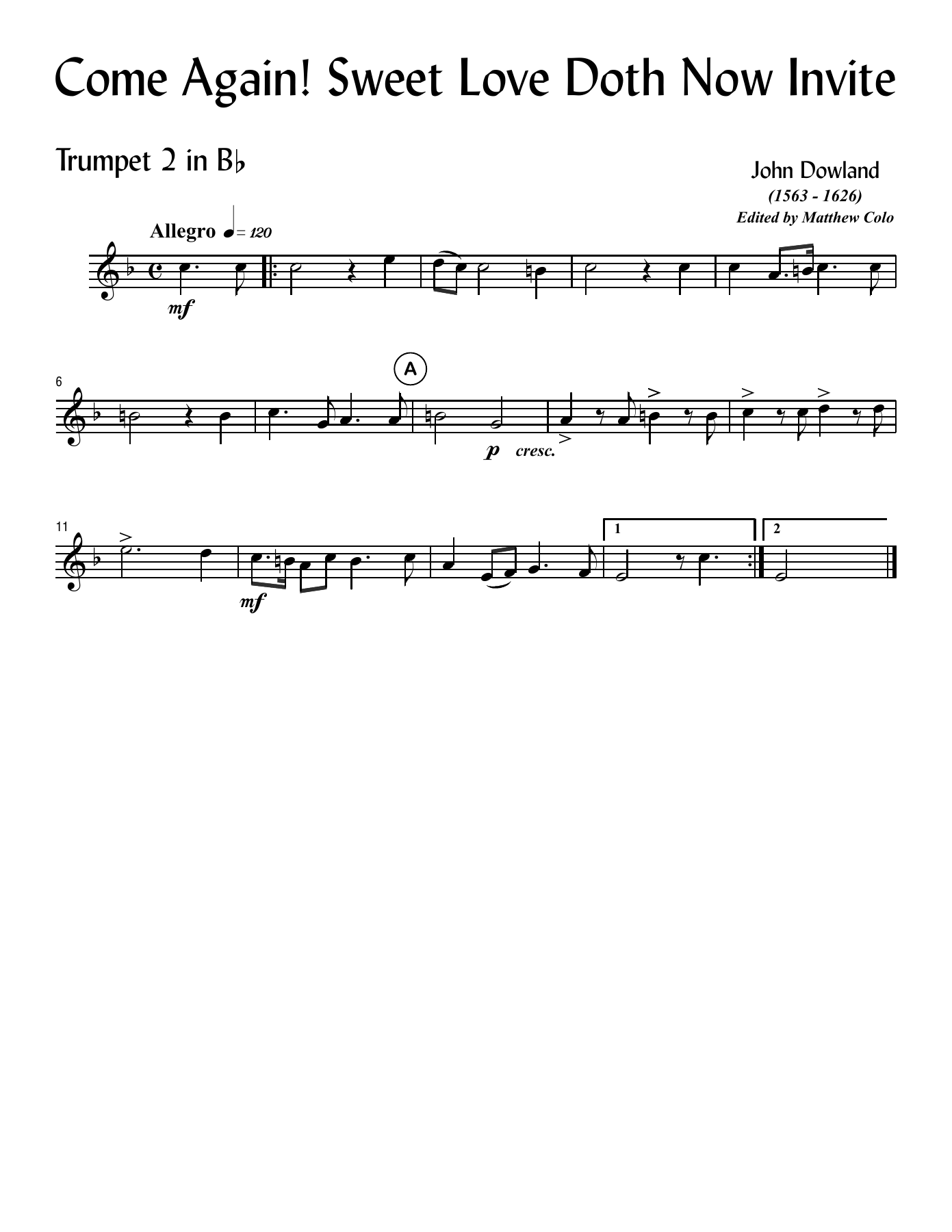 Come Again! Sweet Love Doth Now Invite — page 2