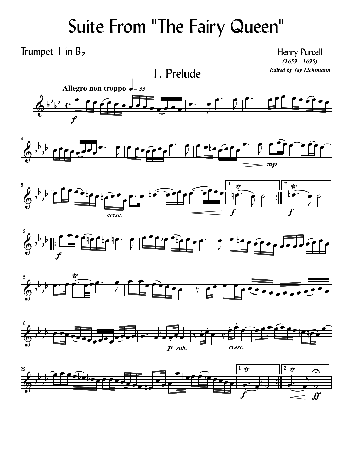 Purcell Suite From The Fairy Queen — Small Ensemble sheet music arranged by Mr. X | Traditional