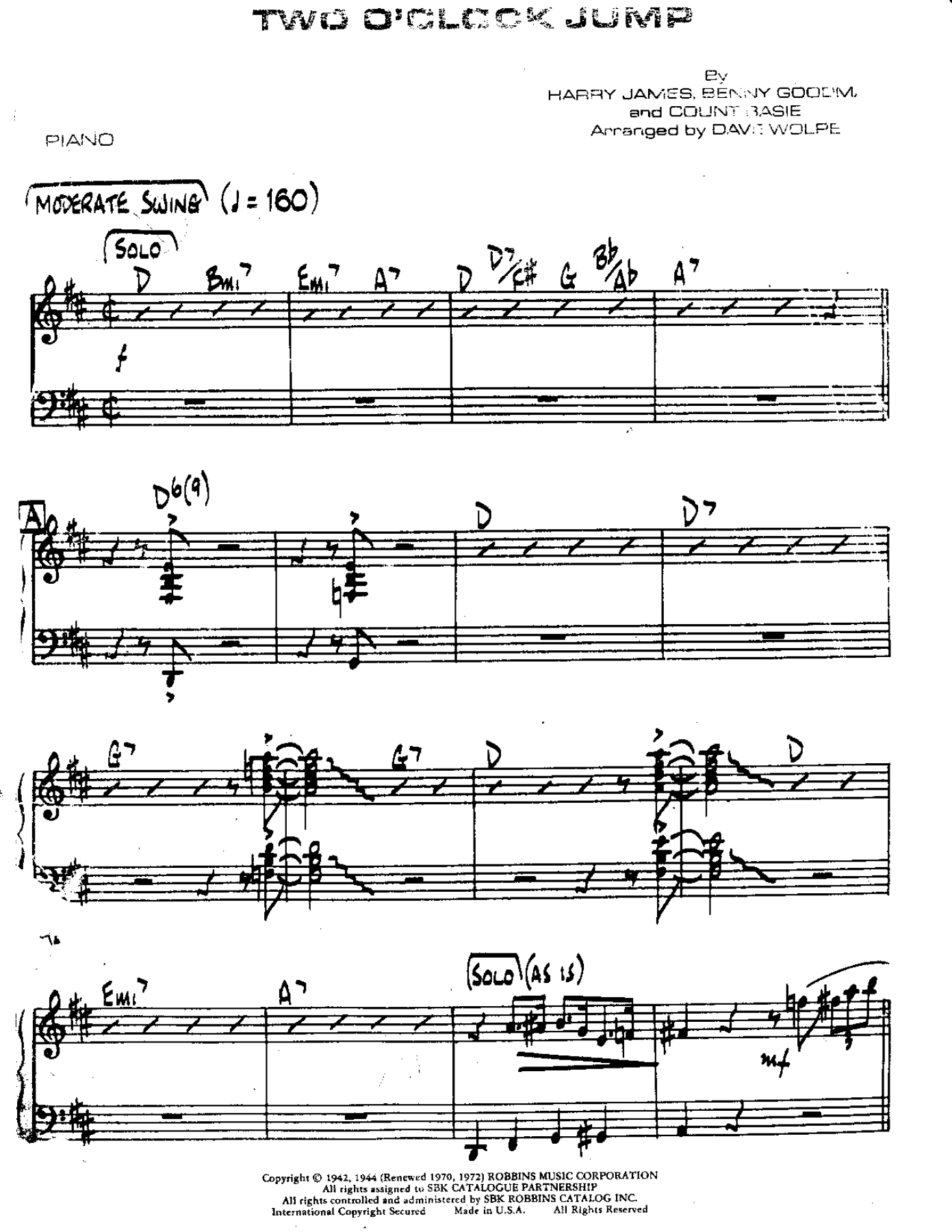 1-2 o'clockJump-Piano — sheet music cover (first page)