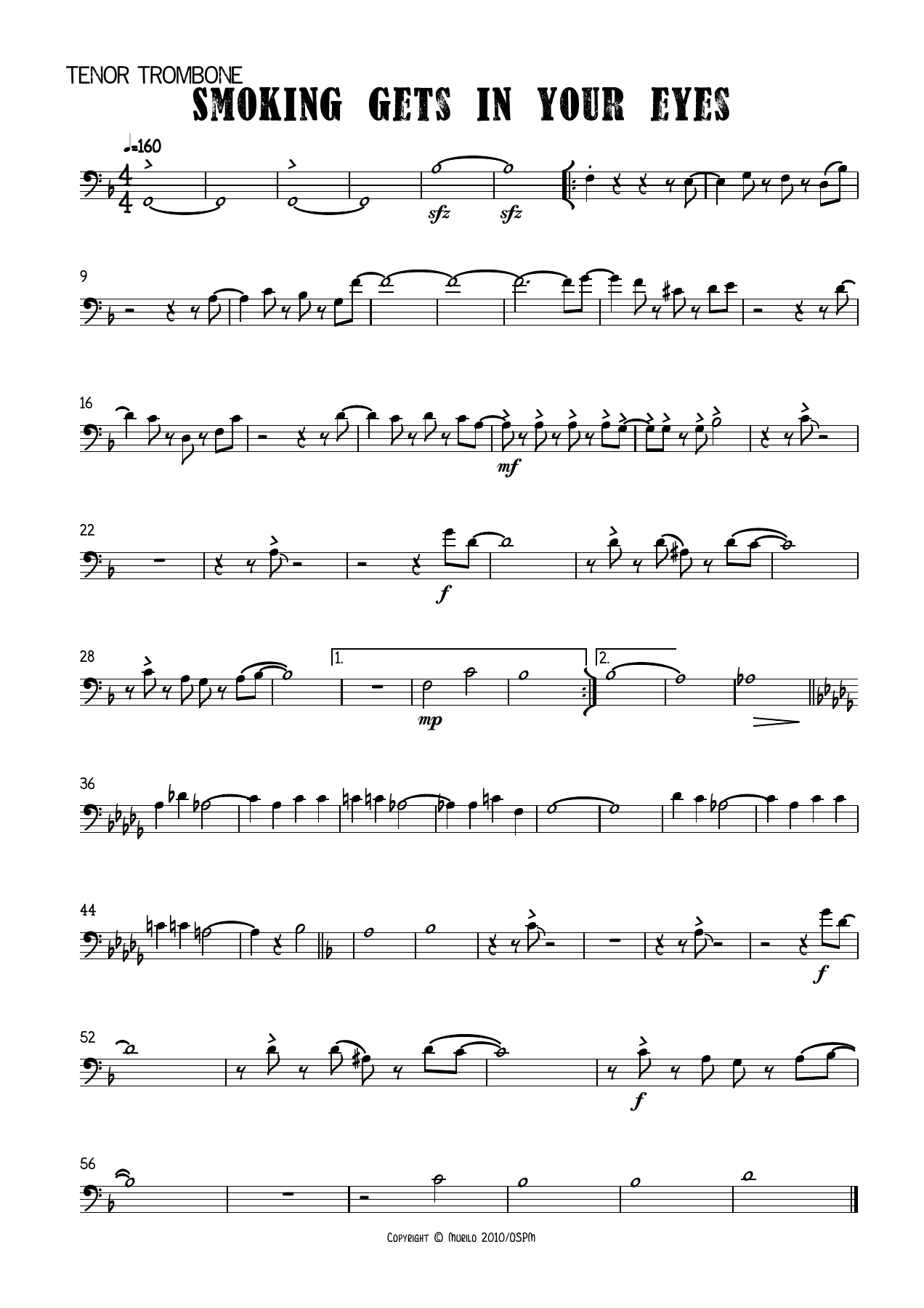 Posaune — sheet music cover (first page)