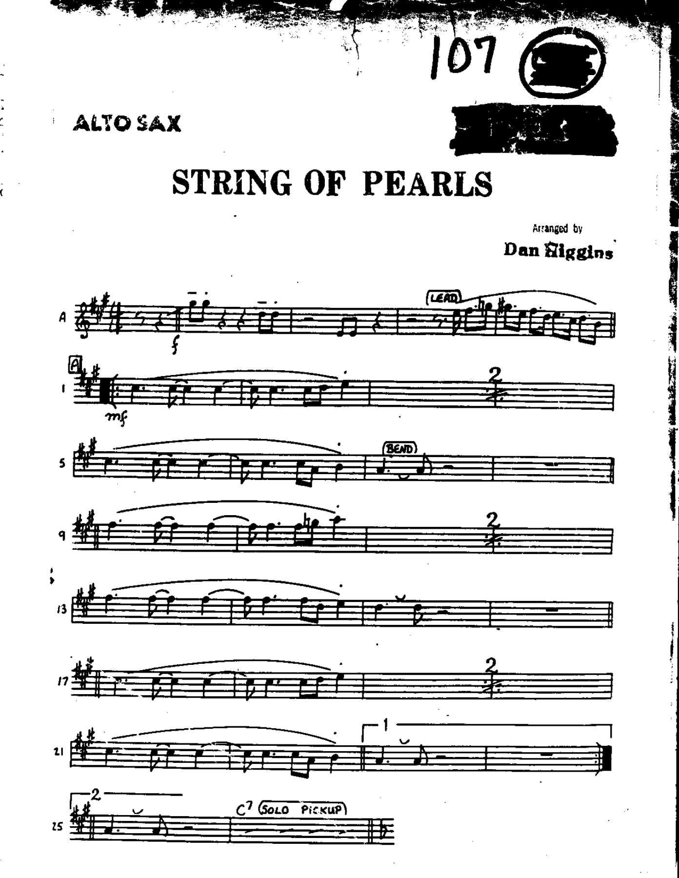 String of Pearls-Alto — sheet music preview