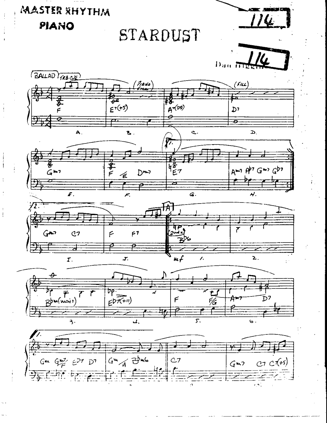 Stardust-Drums — sheet music cover (first page)