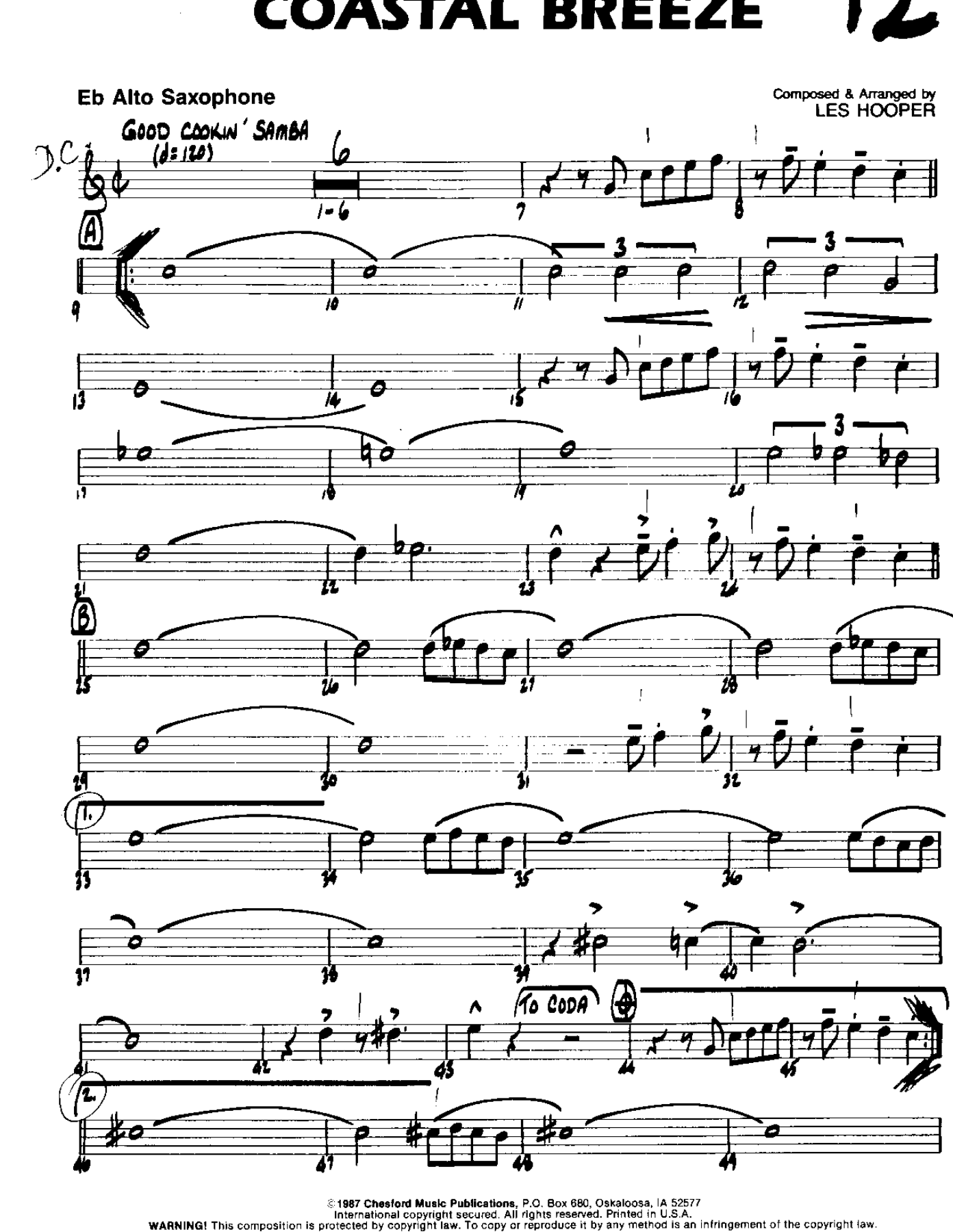 Coastal Breeze-Alto — sheet music cover (first page)