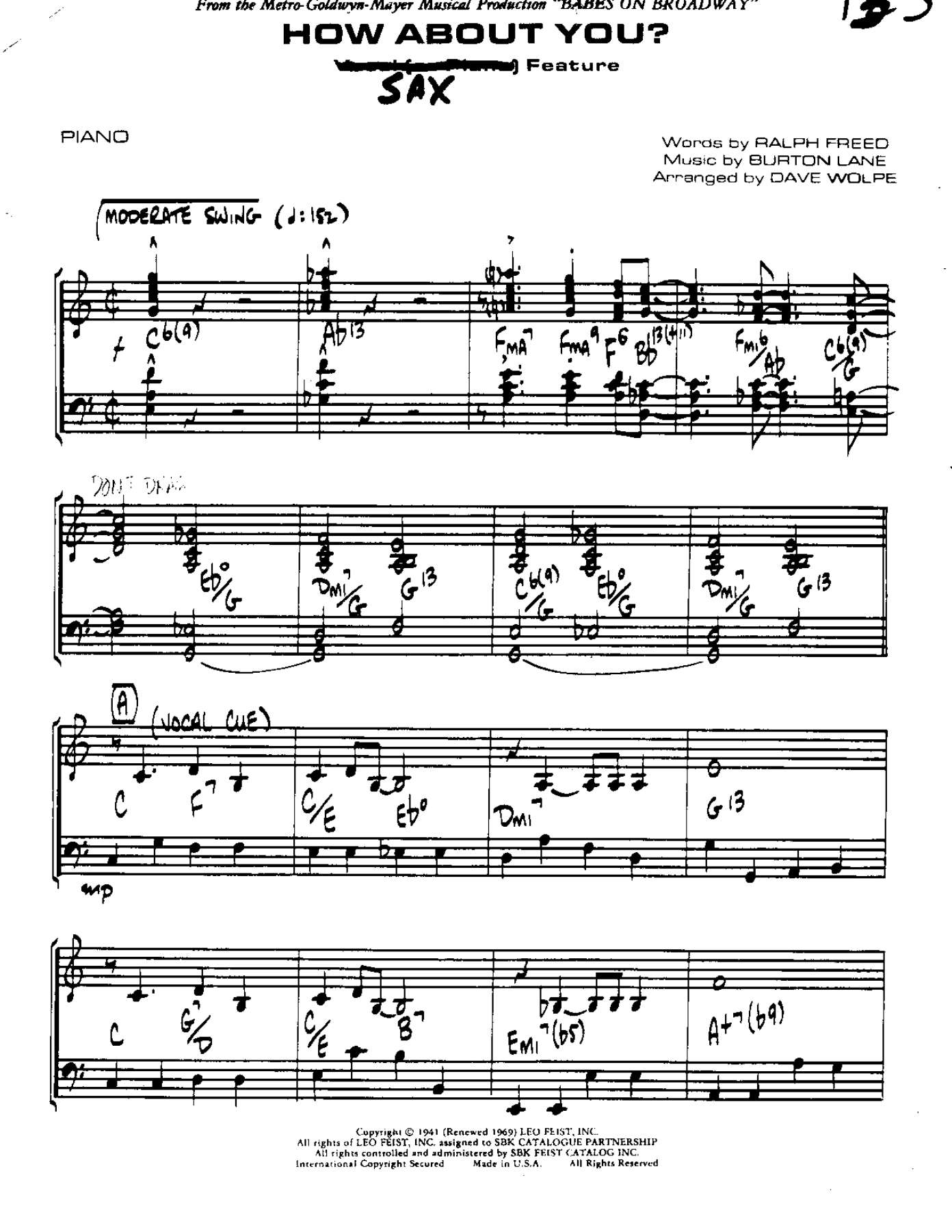How about You-Piano — sheet music cover (first page)