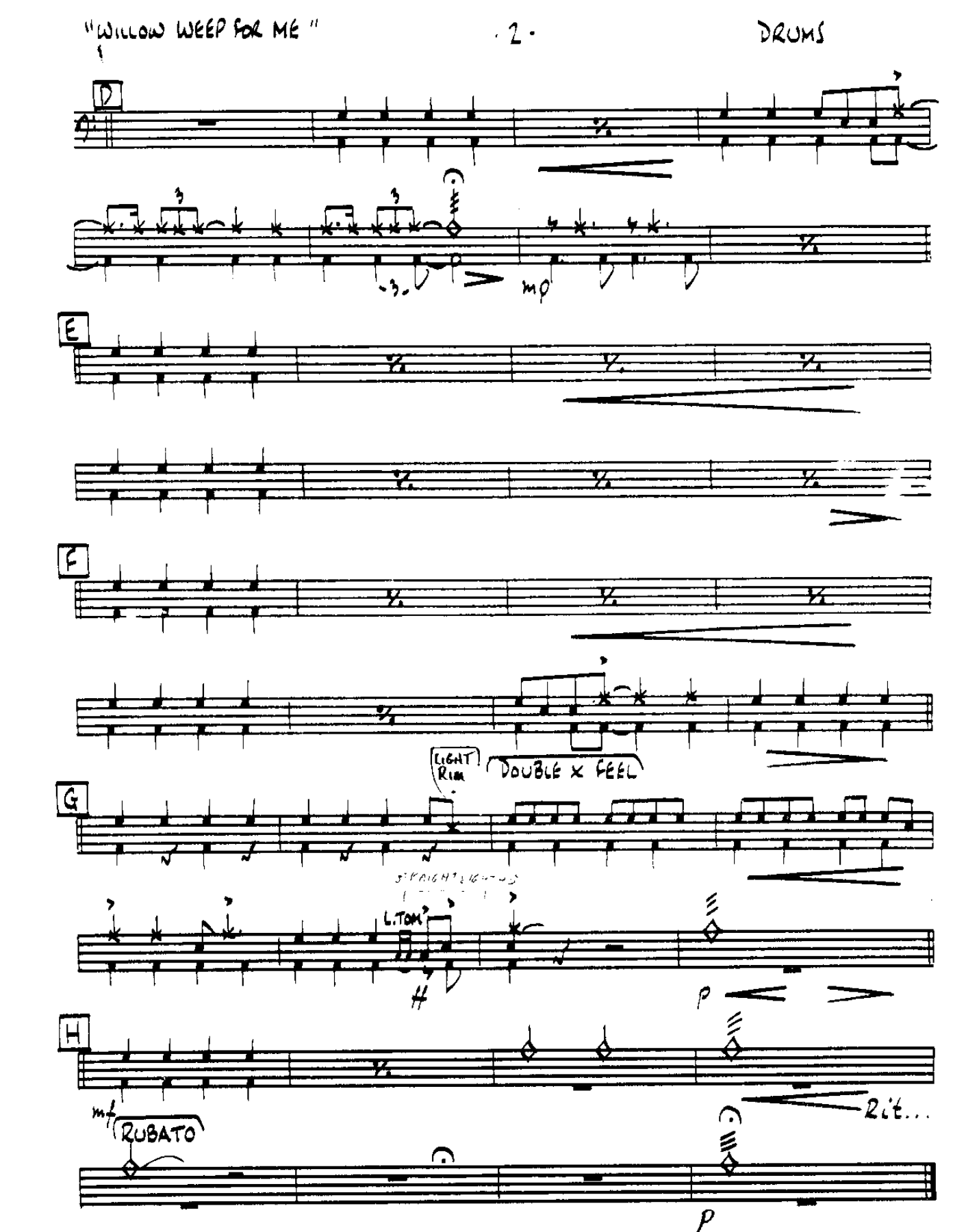 Willow Weep for Me-Drums — page 2