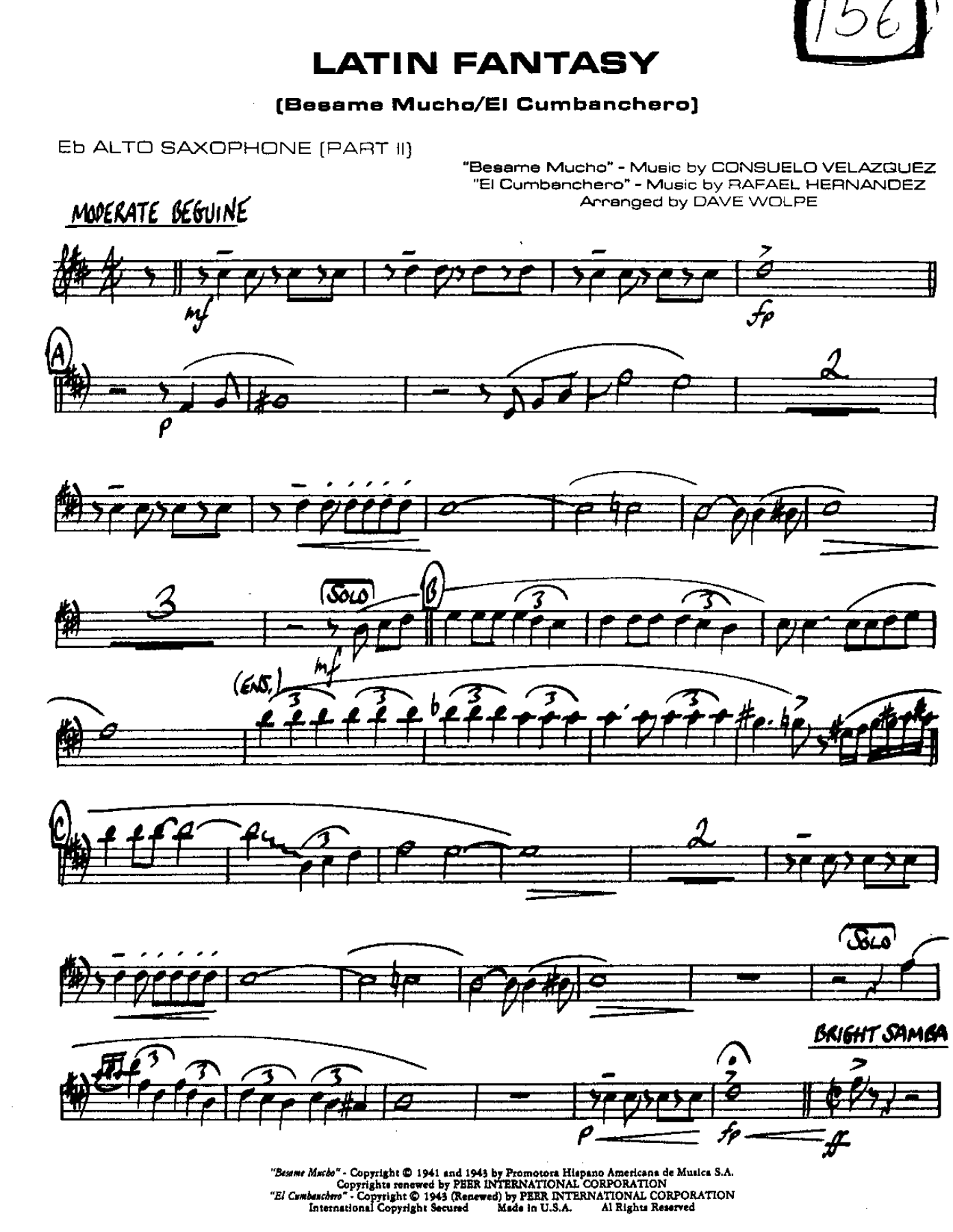 Latin Fantasy-Alto — Малый ансамбль sheet music by Latin Fantasy | Latin Jazz