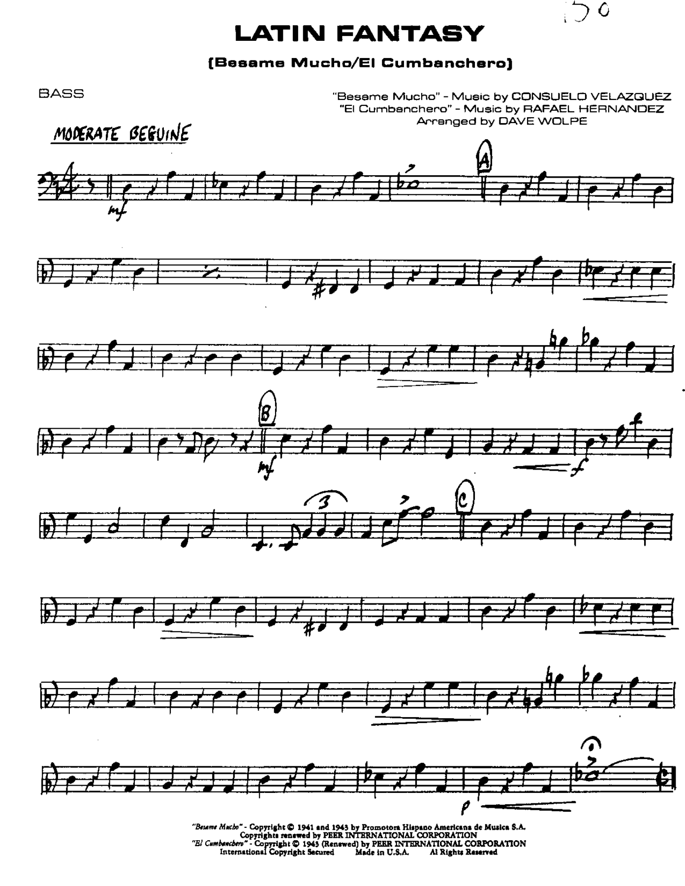 Latin Fantasy-Bass — Малый ансамбль sheet music by Latin Fantasy | Latin Jazz