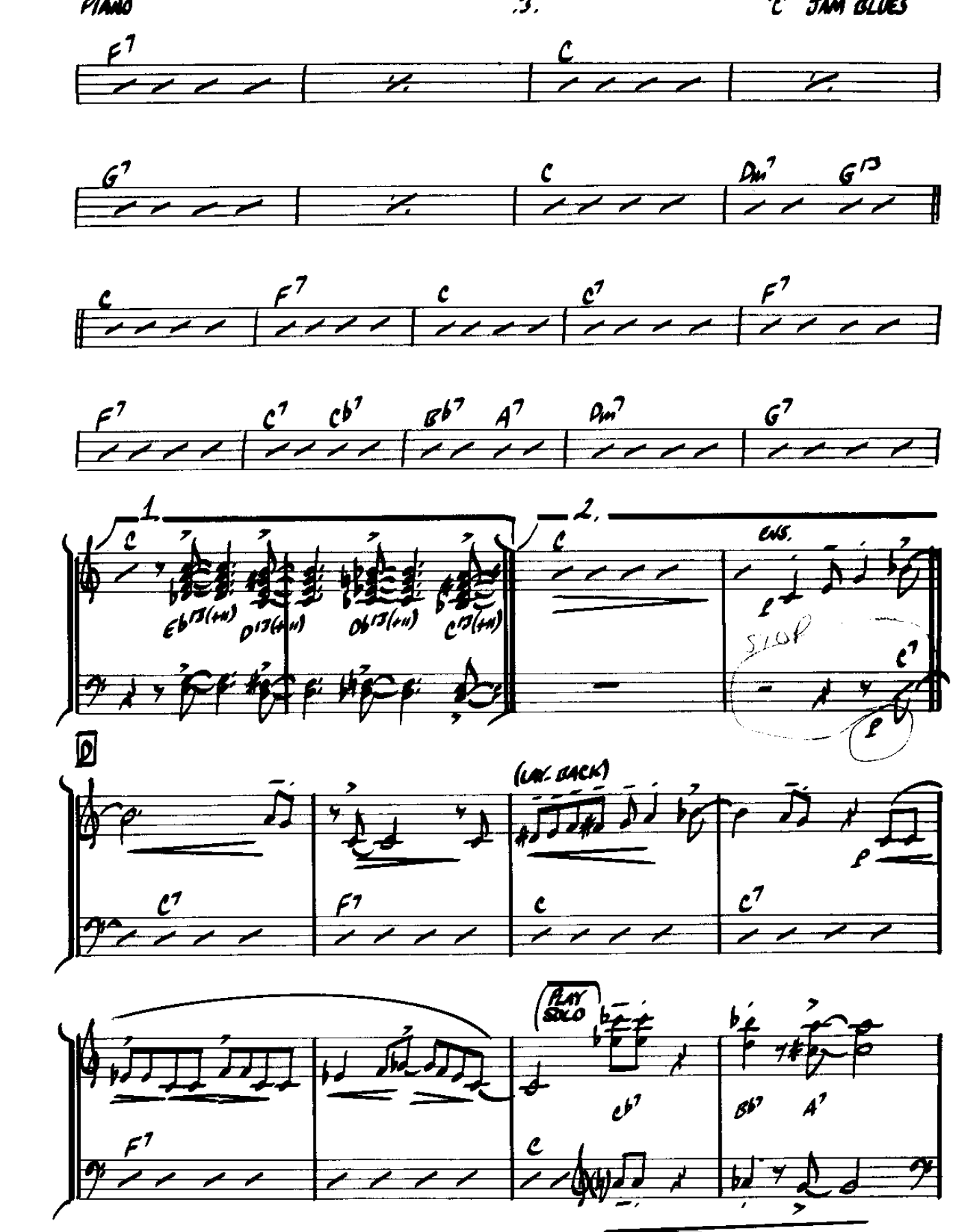C Jam Blues-Piano — page 3