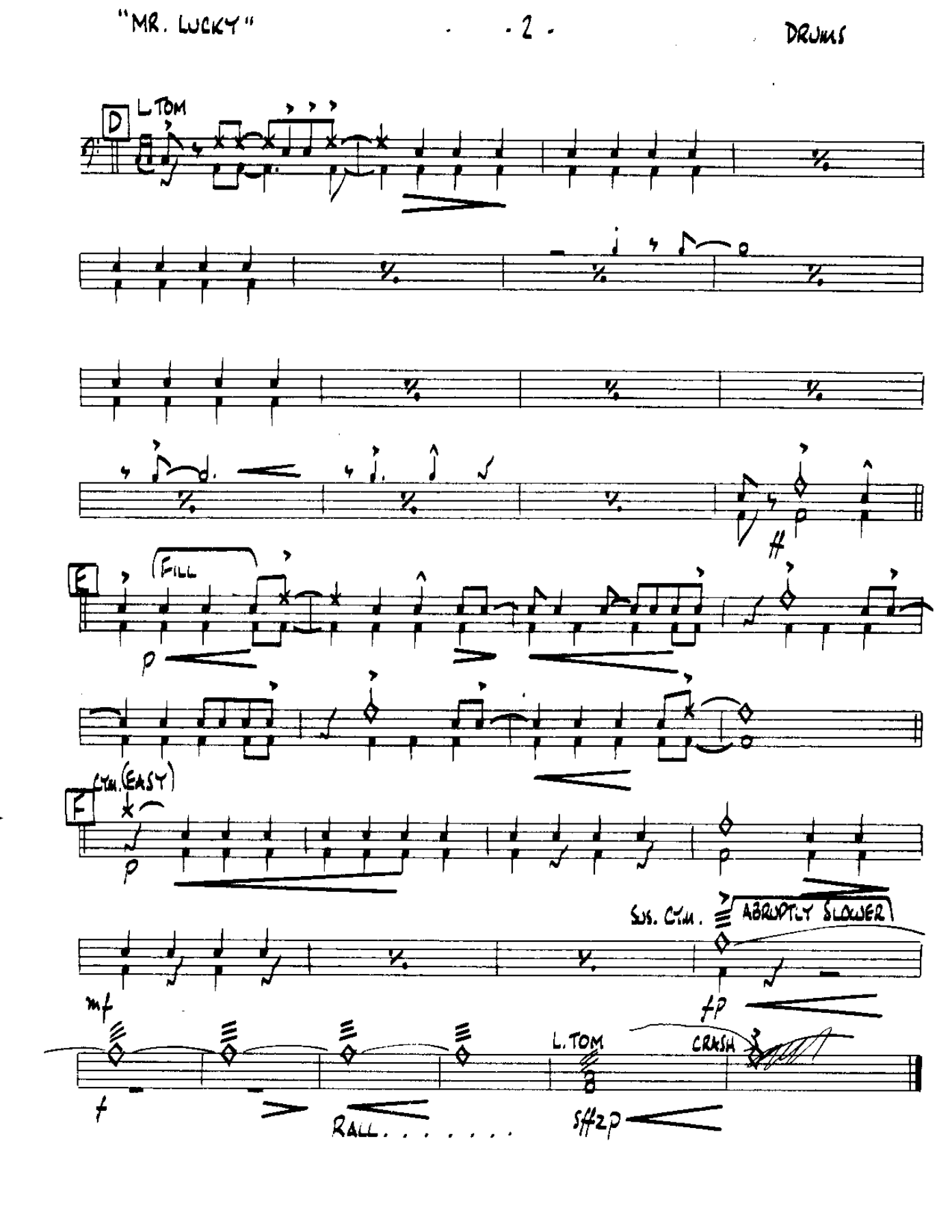 Mr Lucky-Drums — page 2