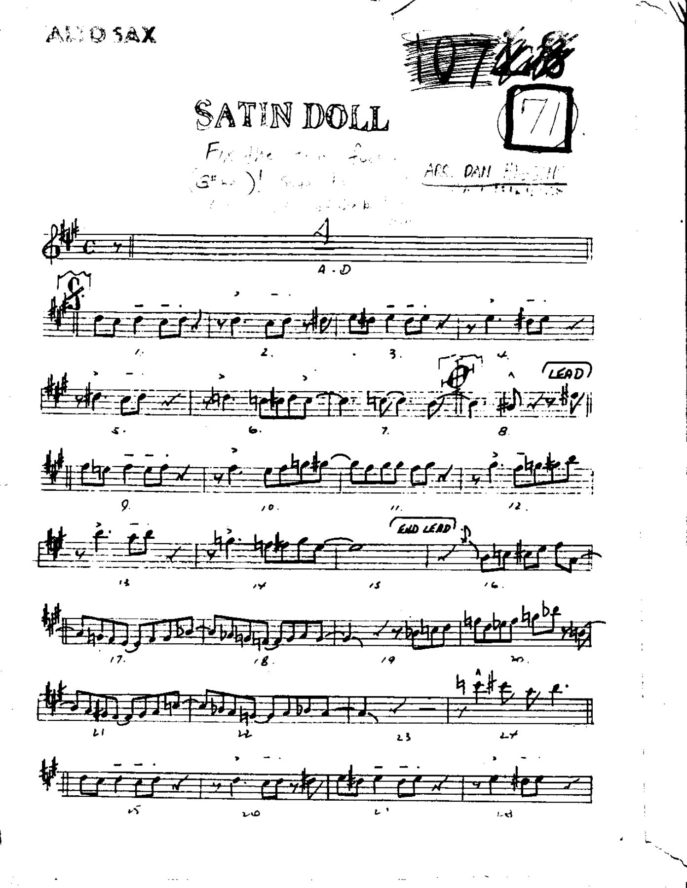 Satin Doll-Alto — sheet music cover (first page)