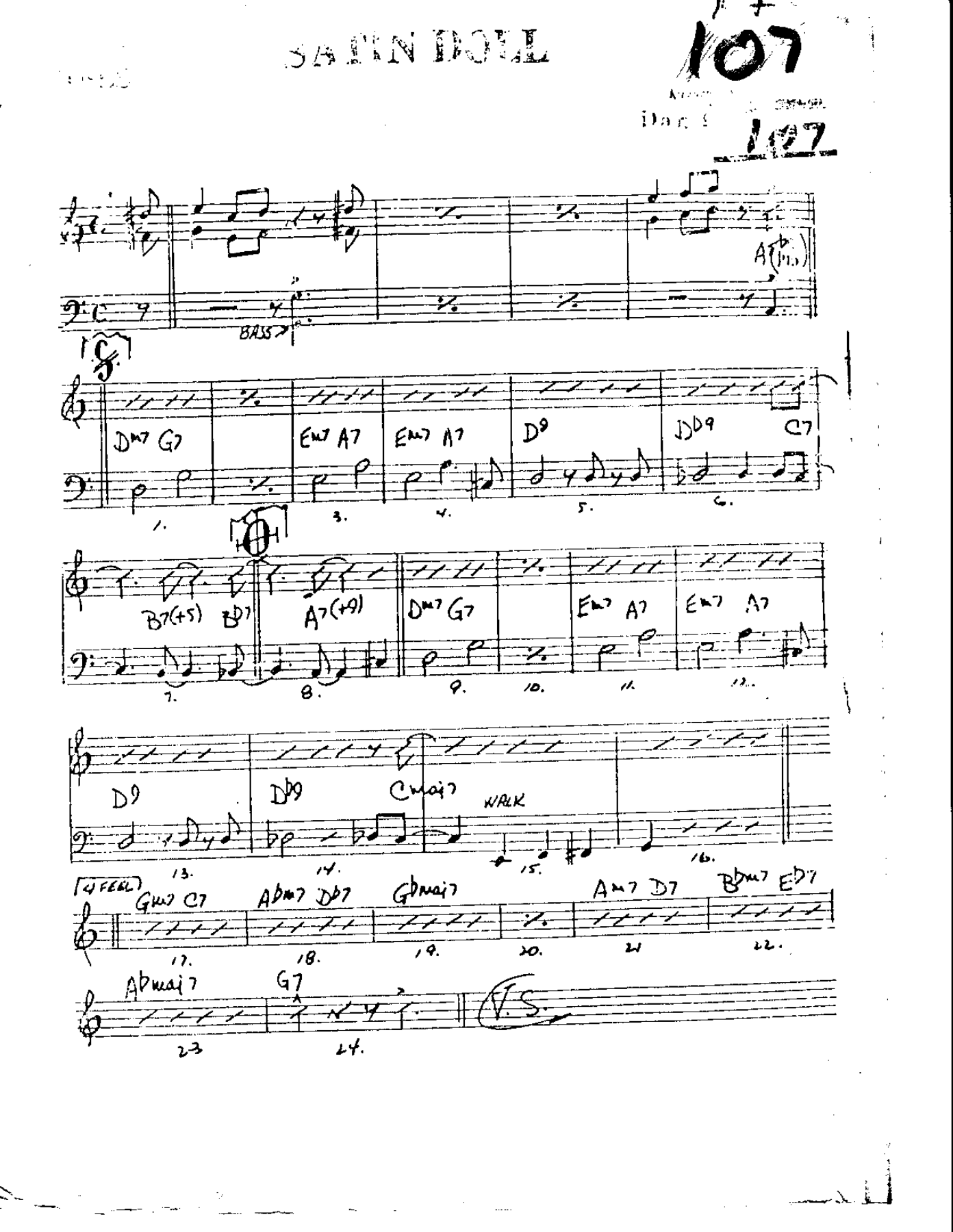 Satin Doll-Bass — sheet music cover (first page)