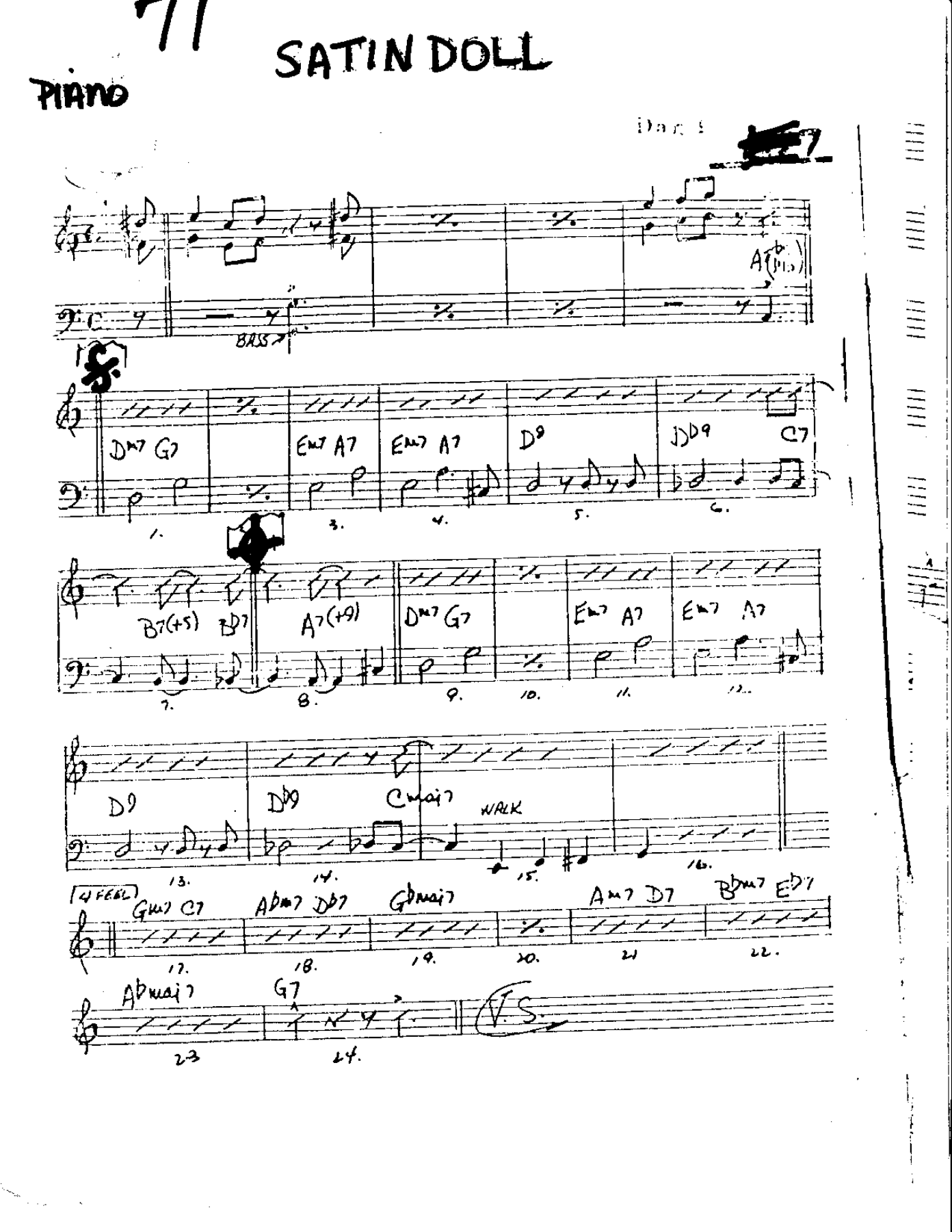 Satin Doll-Piano — Small Ensemble sheet music arranged by Mr. X | Jazz Standard