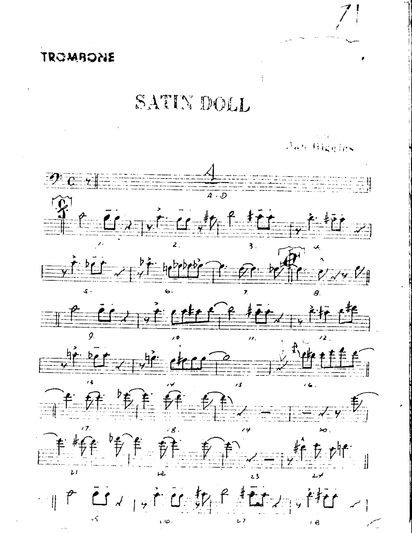 Satin Doll-Trombone — sheet music cover (first page)