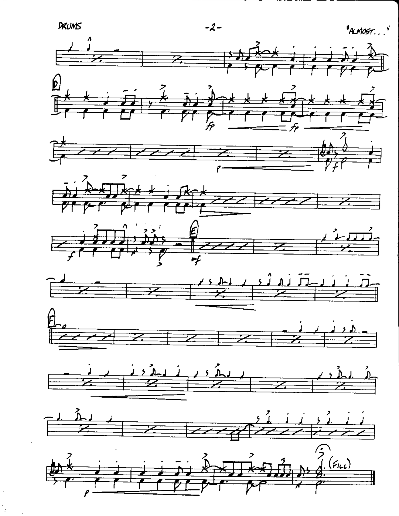Circle 6-Almost like being in Love-Drums — page 2