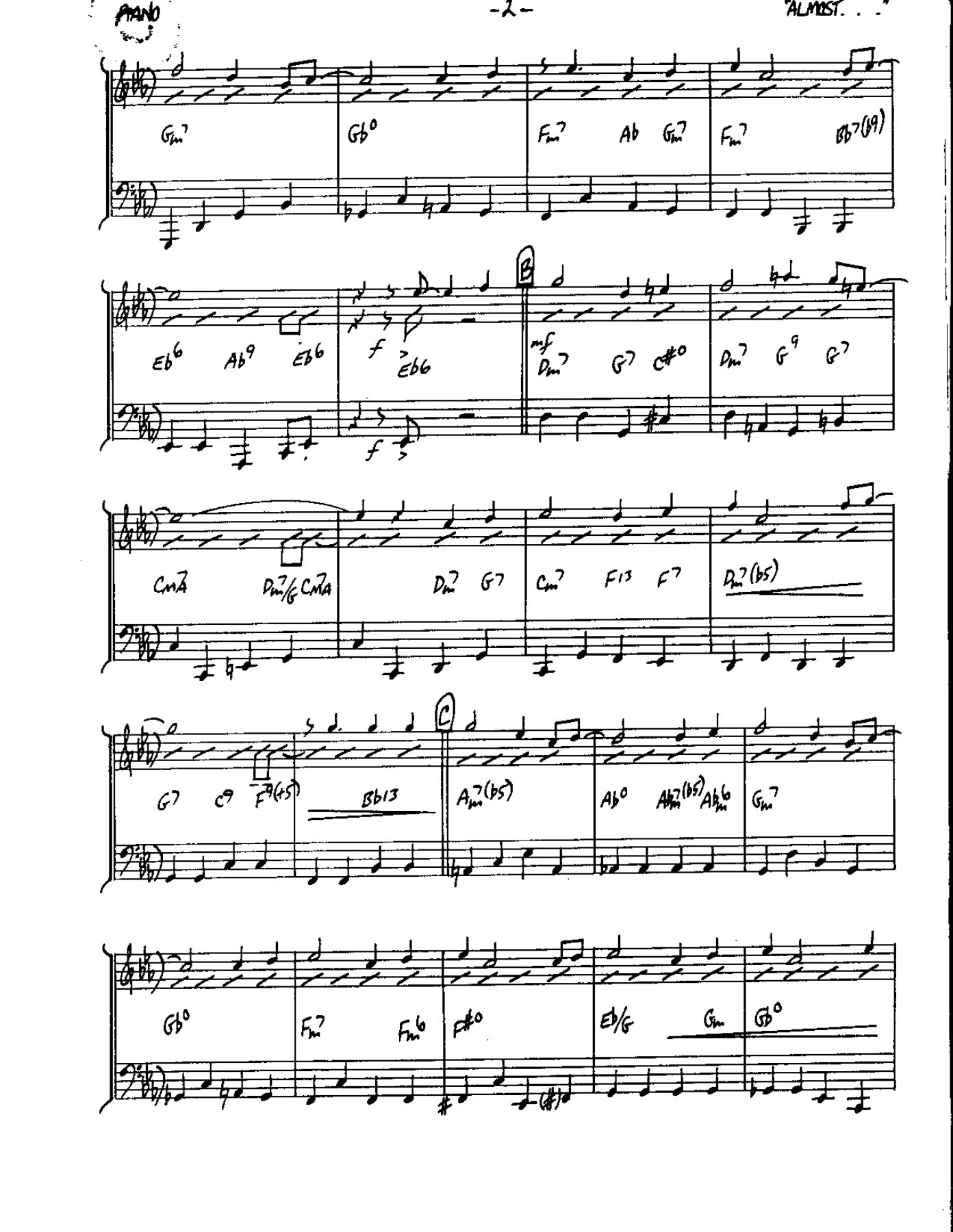 Circle 6-Almost like being in Love-Piano — page 2