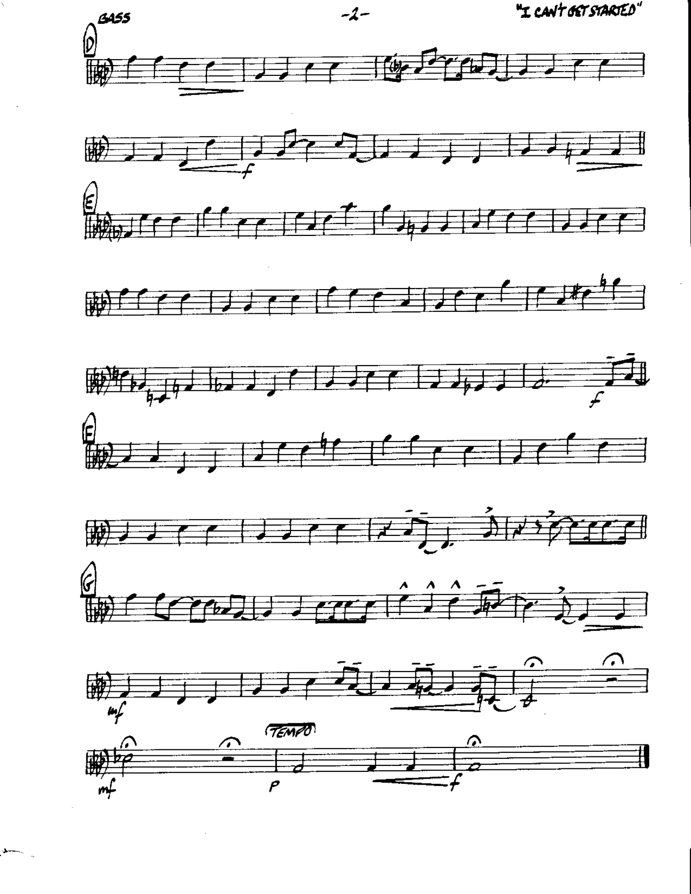 Circle 12-I can't get Started-Bass — page 2