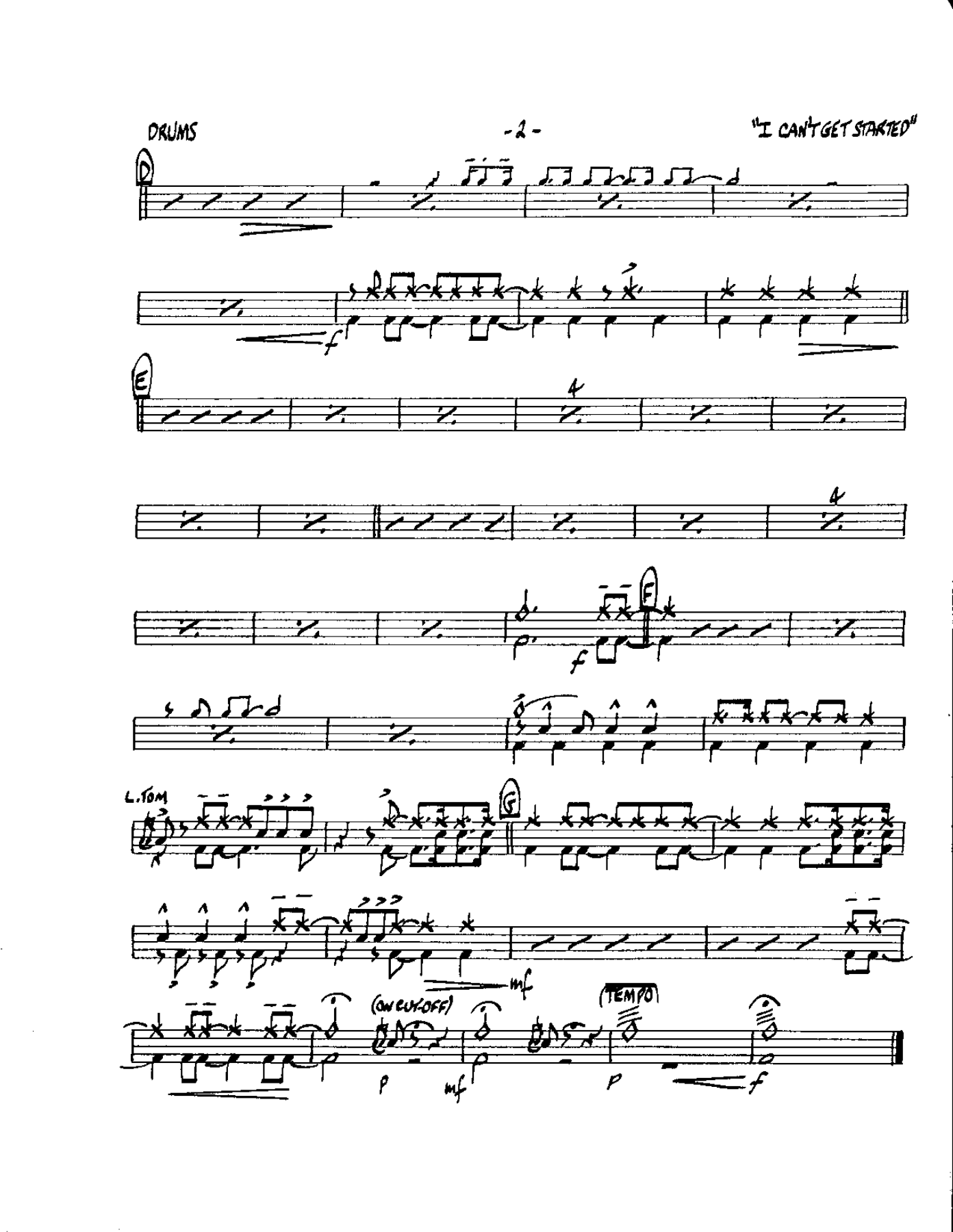 Circle 12-I can't get Started-Drums — page 2