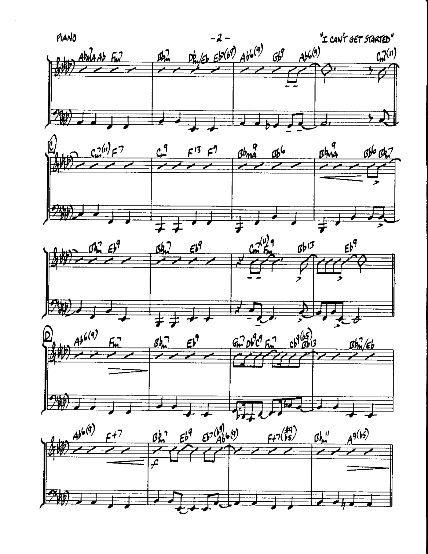 Circle 12-I can't get Started-Piano — page 2