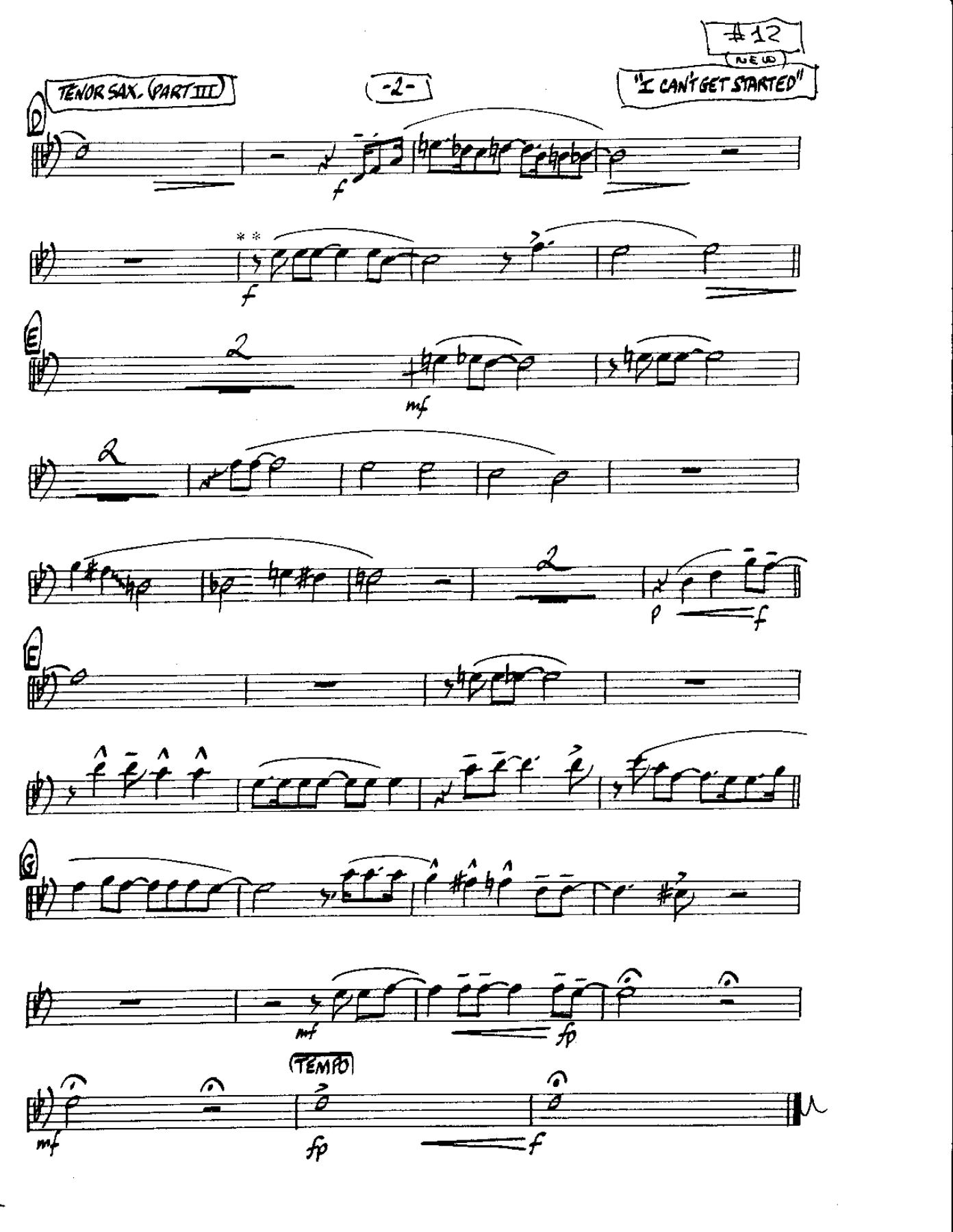 Circle 12-I can't get Started-Tenor — page 2