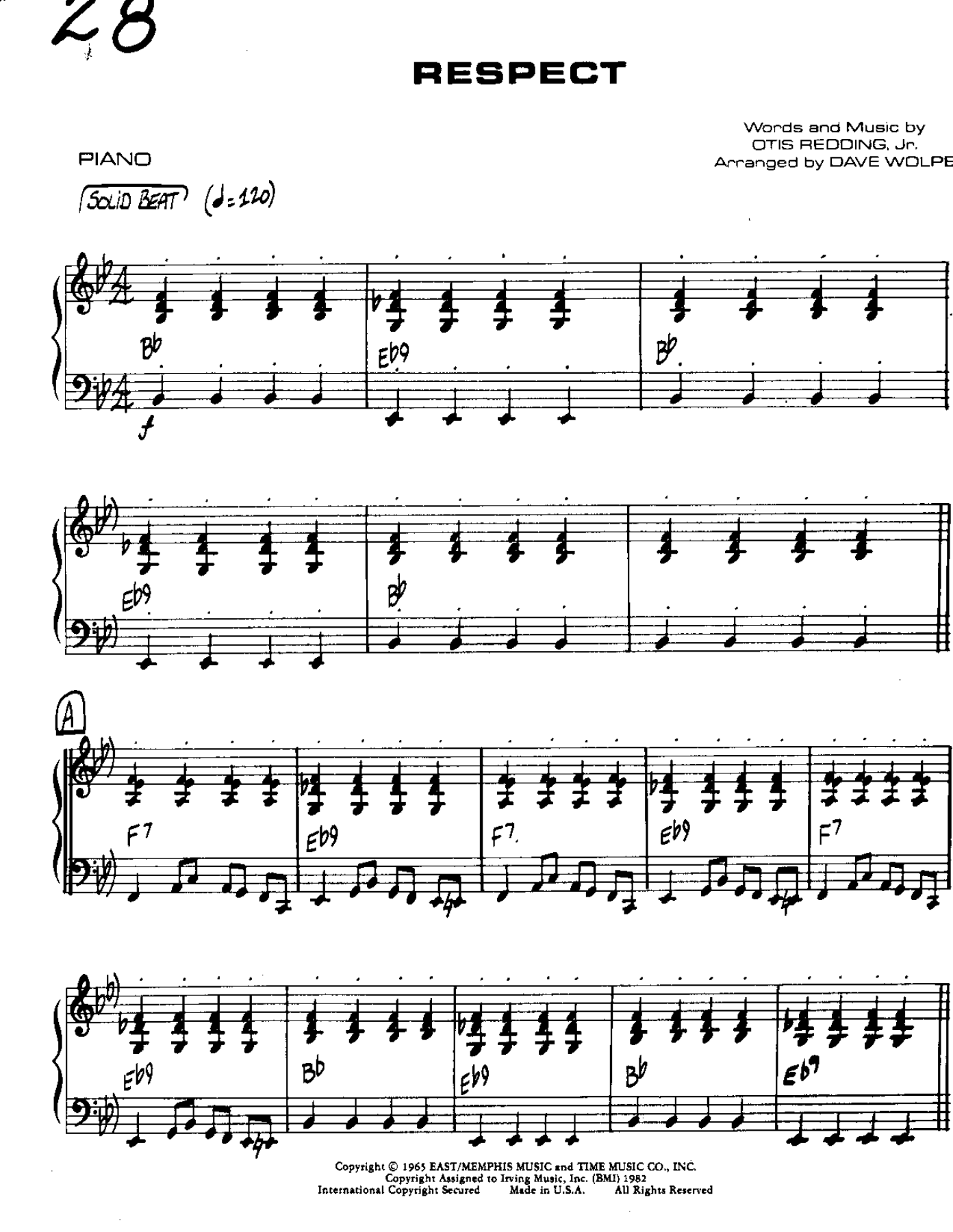 Respect-Piano — sheet music cover (first page)